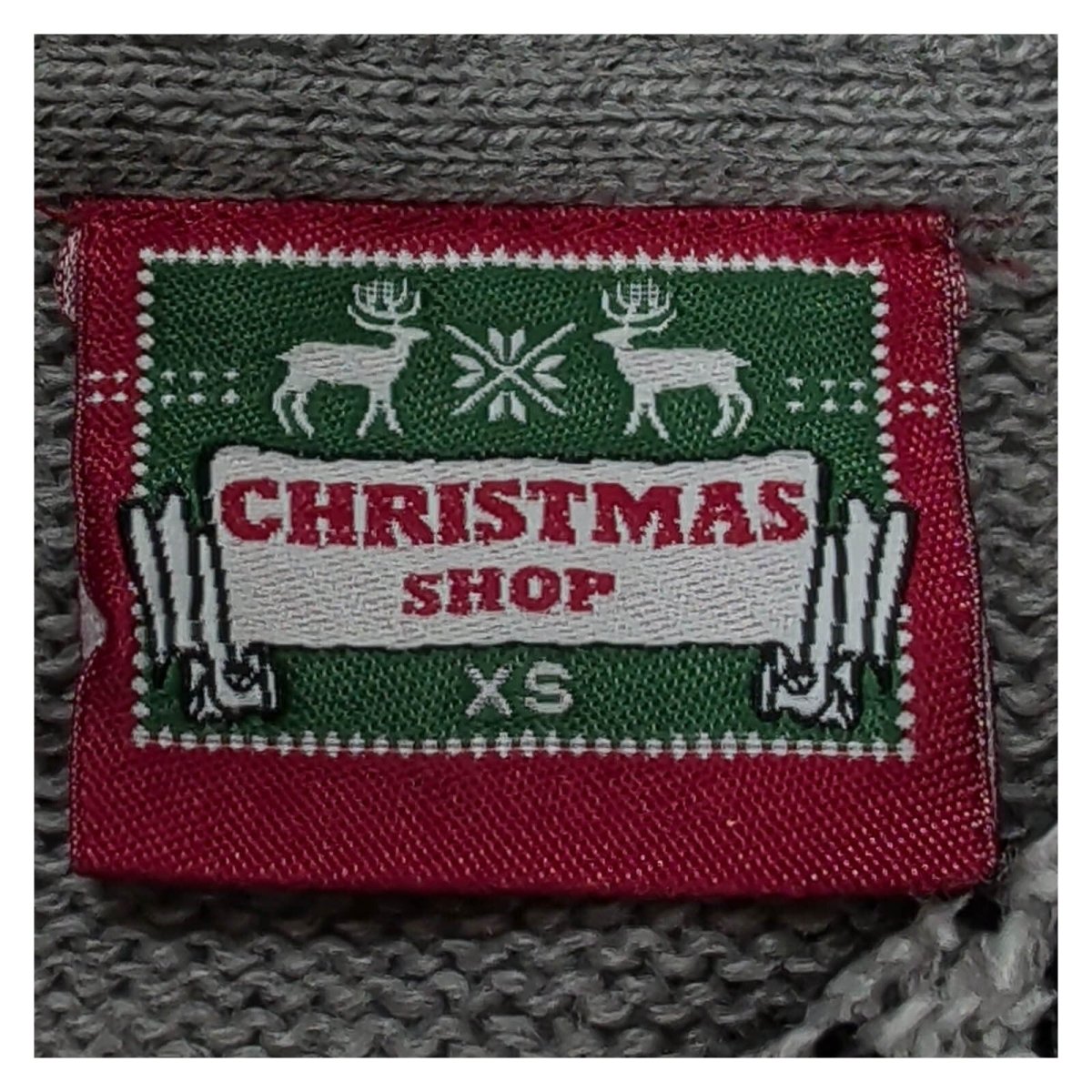 The Christmas Shop Christmas Jumper XS Grey Fair Isle Shawl Collar – Christmas Jumper product photo 3 | RewearableUK