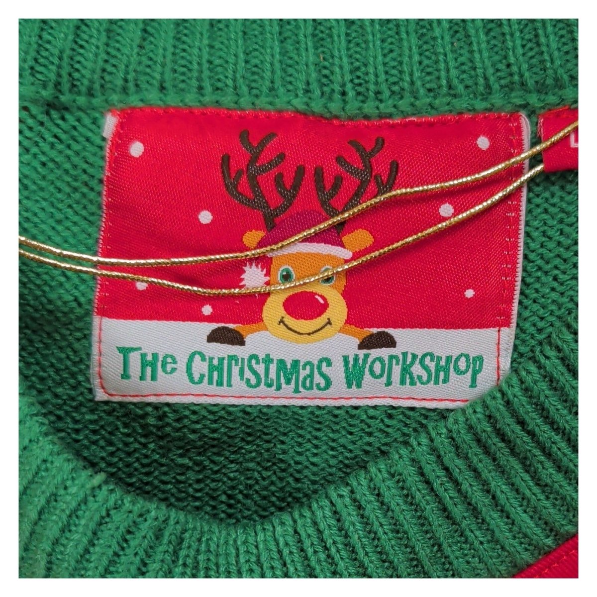 The Christmas Workshop Elf Jumper Green Red Bells Size Unknown Acrylic – product photo 3 | RewearableUK