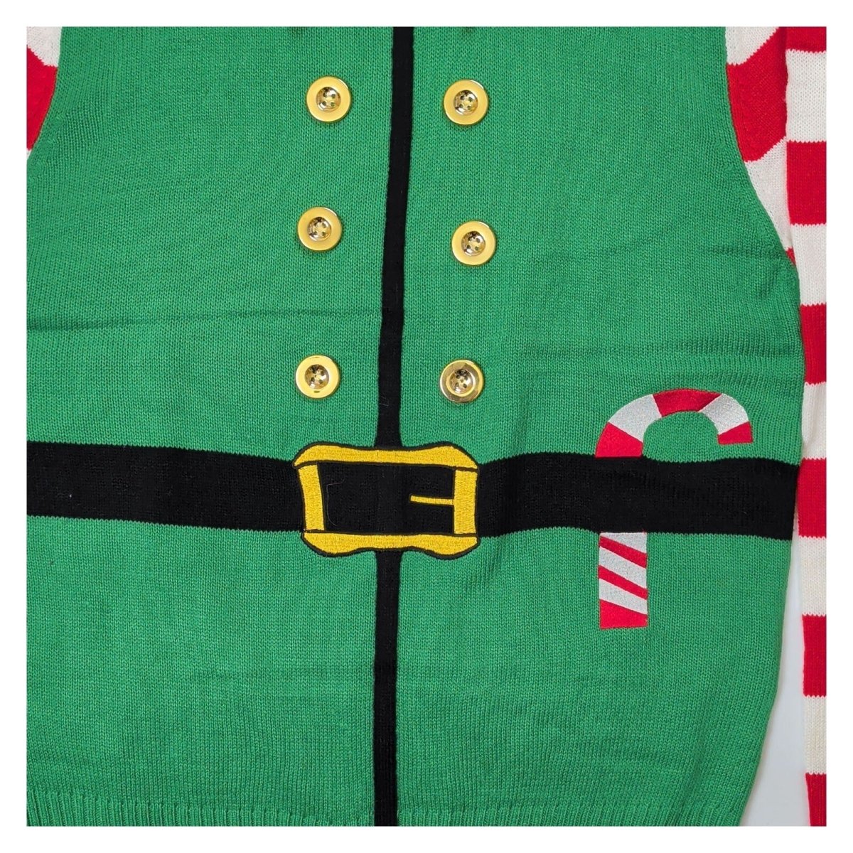 The Christmas Workshop Elf Jumper Green Red Bells Size Unknown Acrylic – product photo 2 | RewearableUK