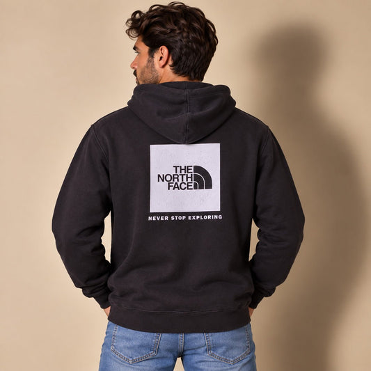 The North Face Mens Hoodie XXL Black Graphic Logo – Sweater & Hoodie product photo 2 | RewearableUK