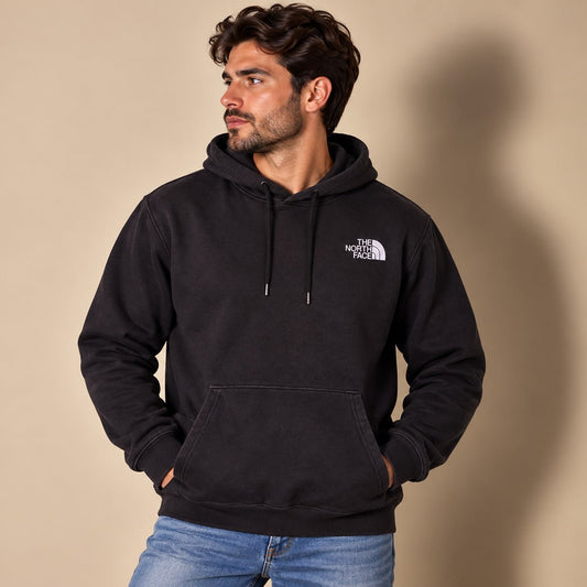 The North Face Mens Hoodie XXL Black Graphic Logo – Sweater & Hoodie product photo 1 | RewearableUK