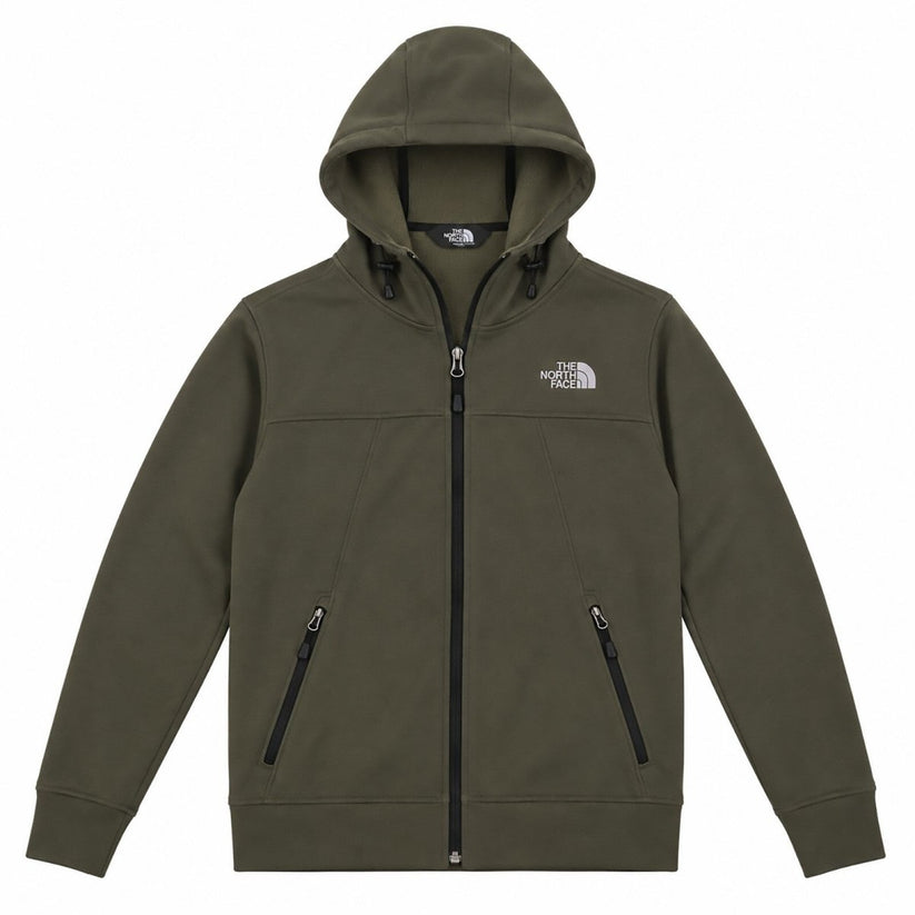 The North Face Mens Olive Green Full Zip Hooded Fleece Jacket Hoodie M – product photo 1 | RewearableUK