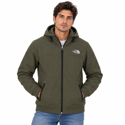 The North Face Olive Green Fleece Hoodie Men's M Zip Front – Hoodie product photo 1 | RewearableUK