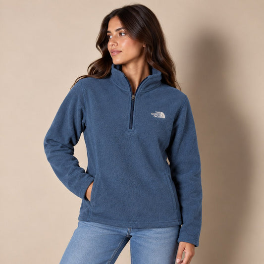 The North Face Women's Half Zip Fleece Pullover M Navy – Fleece Pullover product photo 1 | RewearableUK