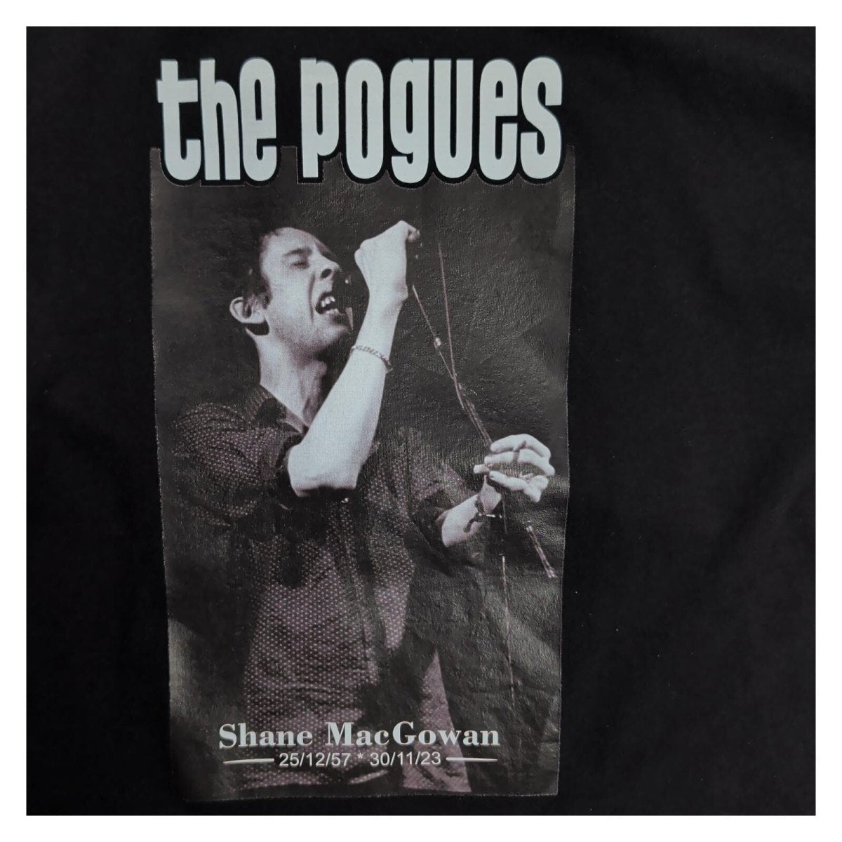 The Pogues Shane MacGowan Memorial T-Shirt M Black 1957-2023 Band Music Tee – product photo 2 | RewearableUK
