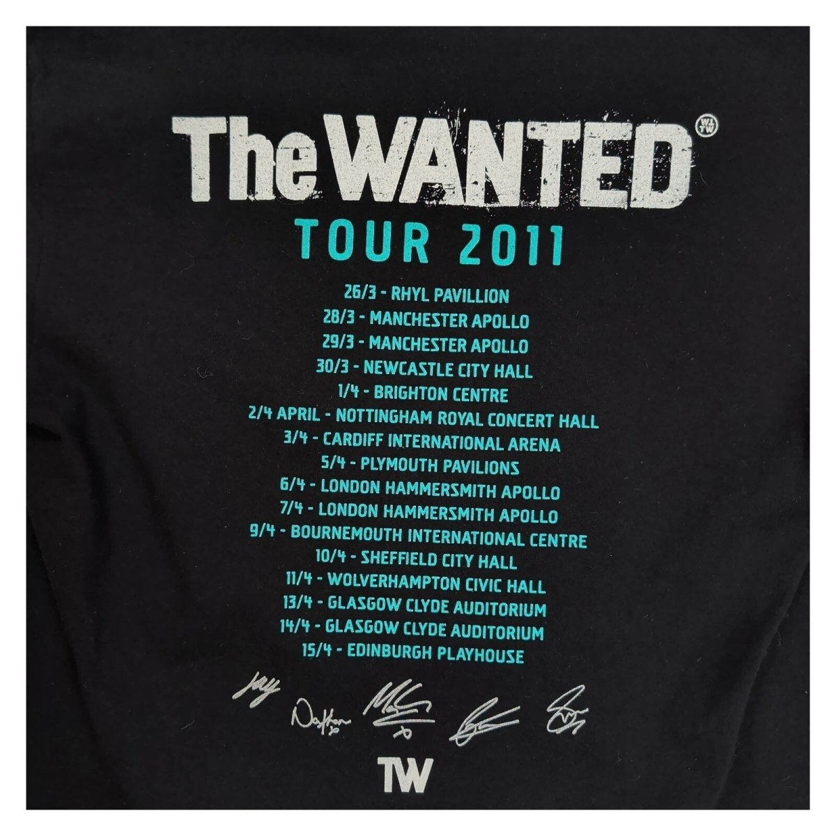The Wanted 2011 Tour T-Shirt M Black Fruit of the Loom Double-Sided – Music T-Shirt product photo 4 | RewearableUK
