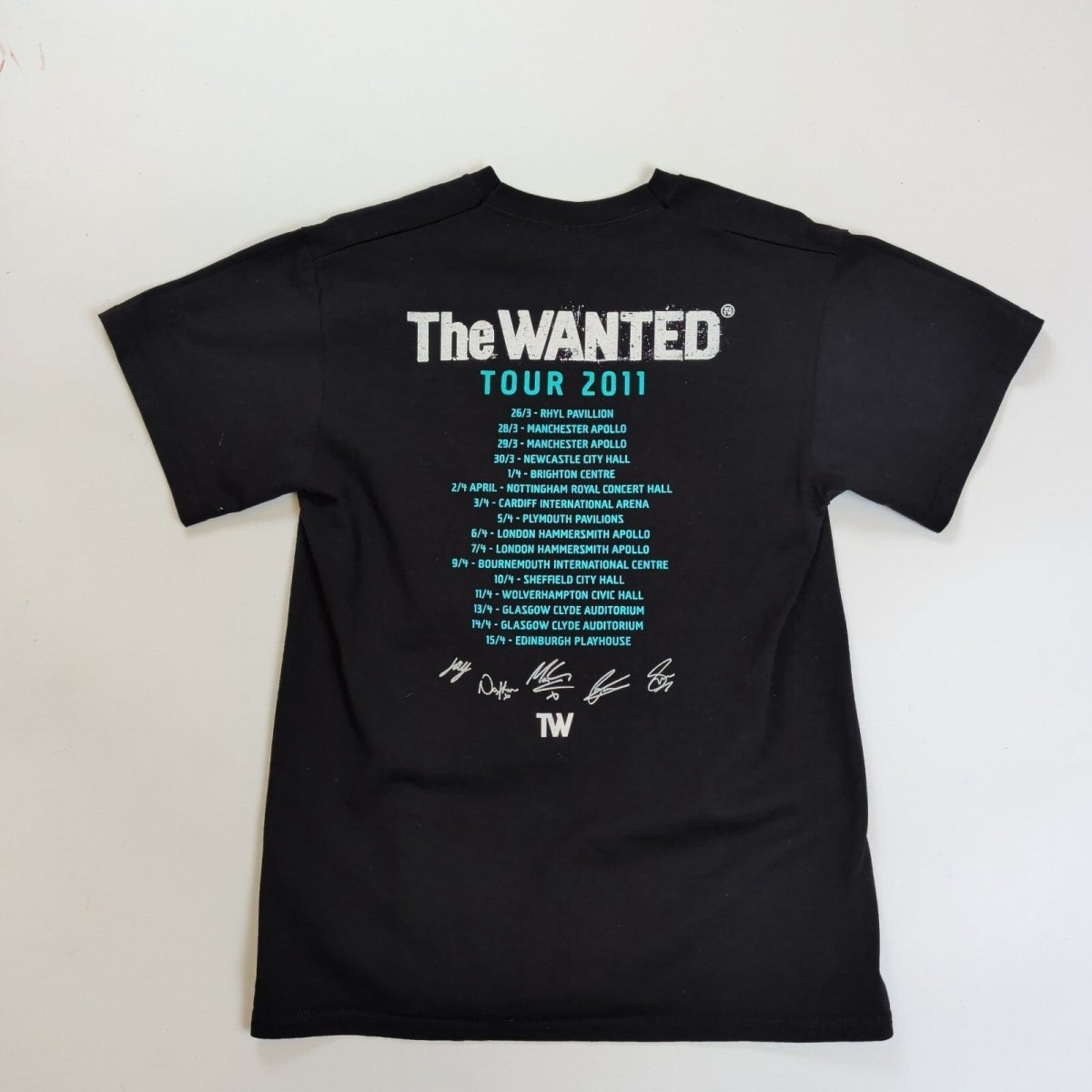 The Wanted 2011 Tour T-Shirt M Black Fruit of the Loom Double-Sided – Music T-Shirt product photo 2 | RewearableUK