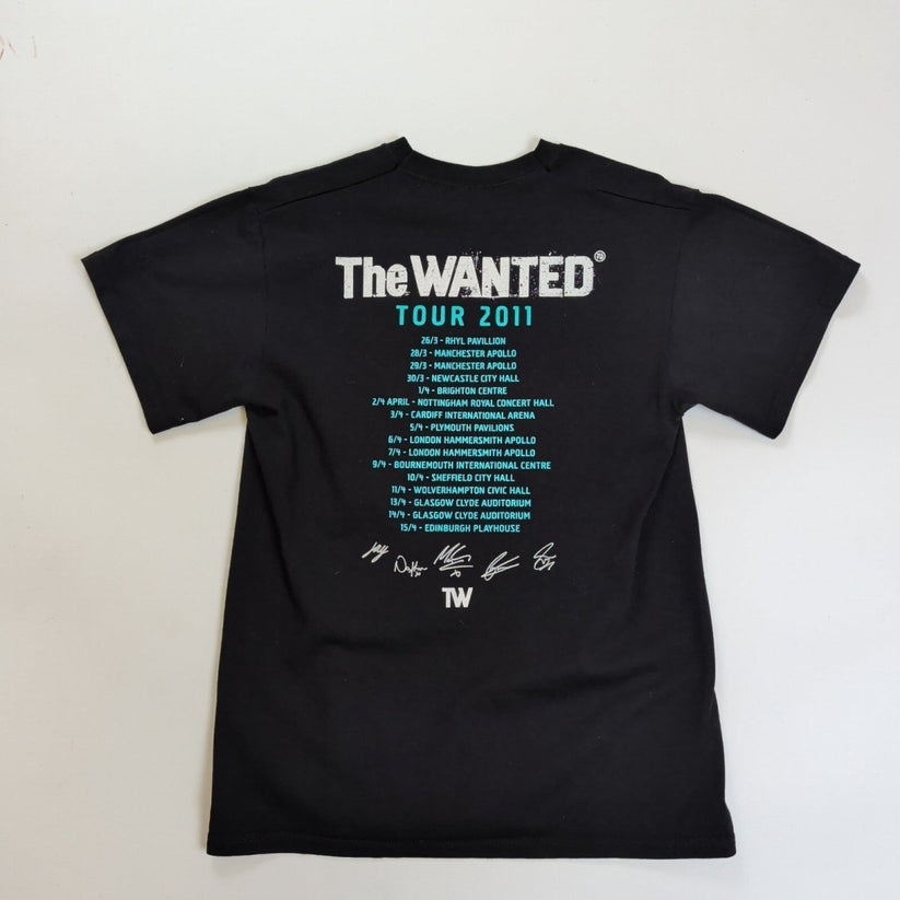 The Wanted 2011 Tour T-Shirt M Black Fruit of the Loom Double-Sided – Music T-Shirt product photo 2 | RewearableUK