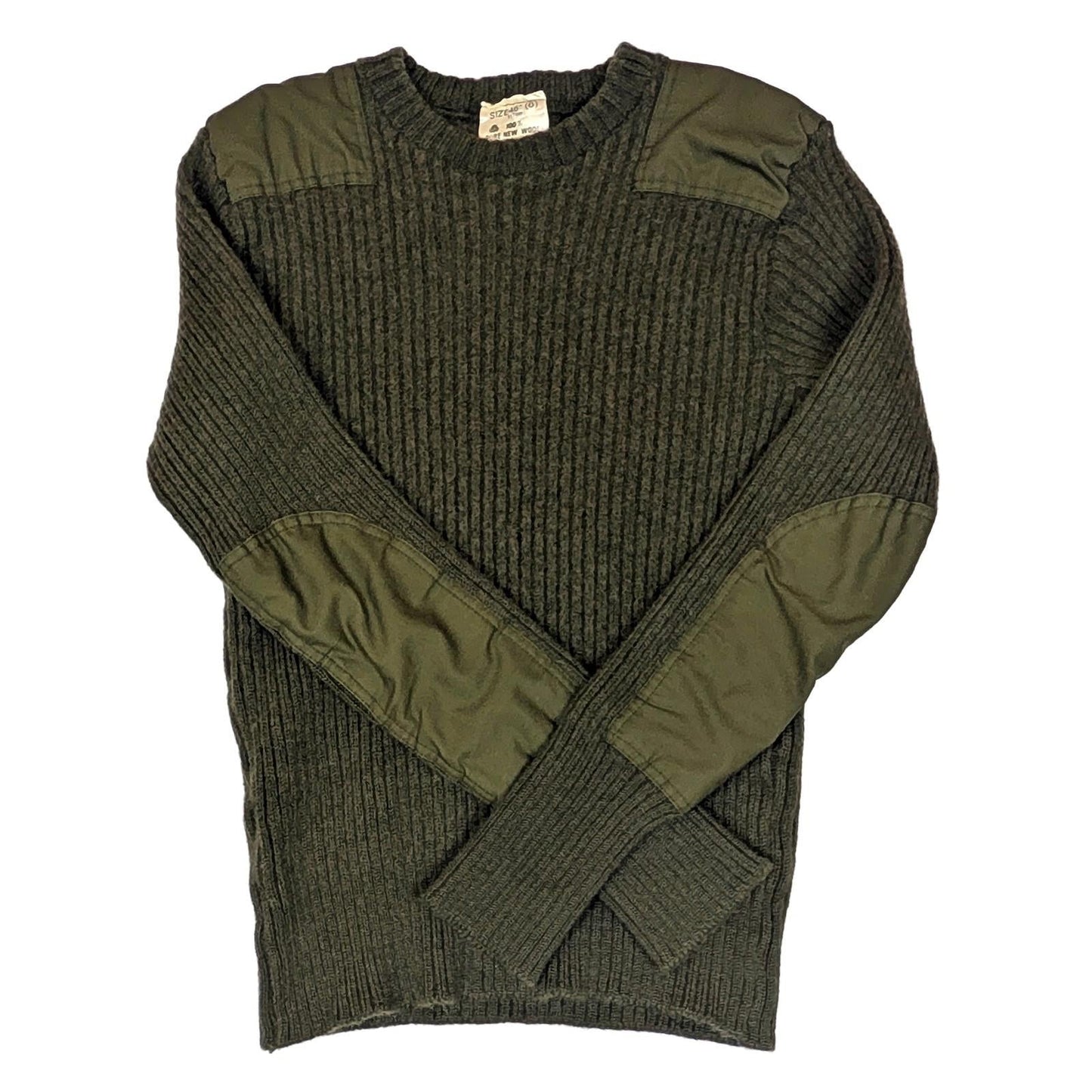 the woolly pully mens commando sweater size 46 olive green ribbed jumper by wooly pully – | RewearableUK