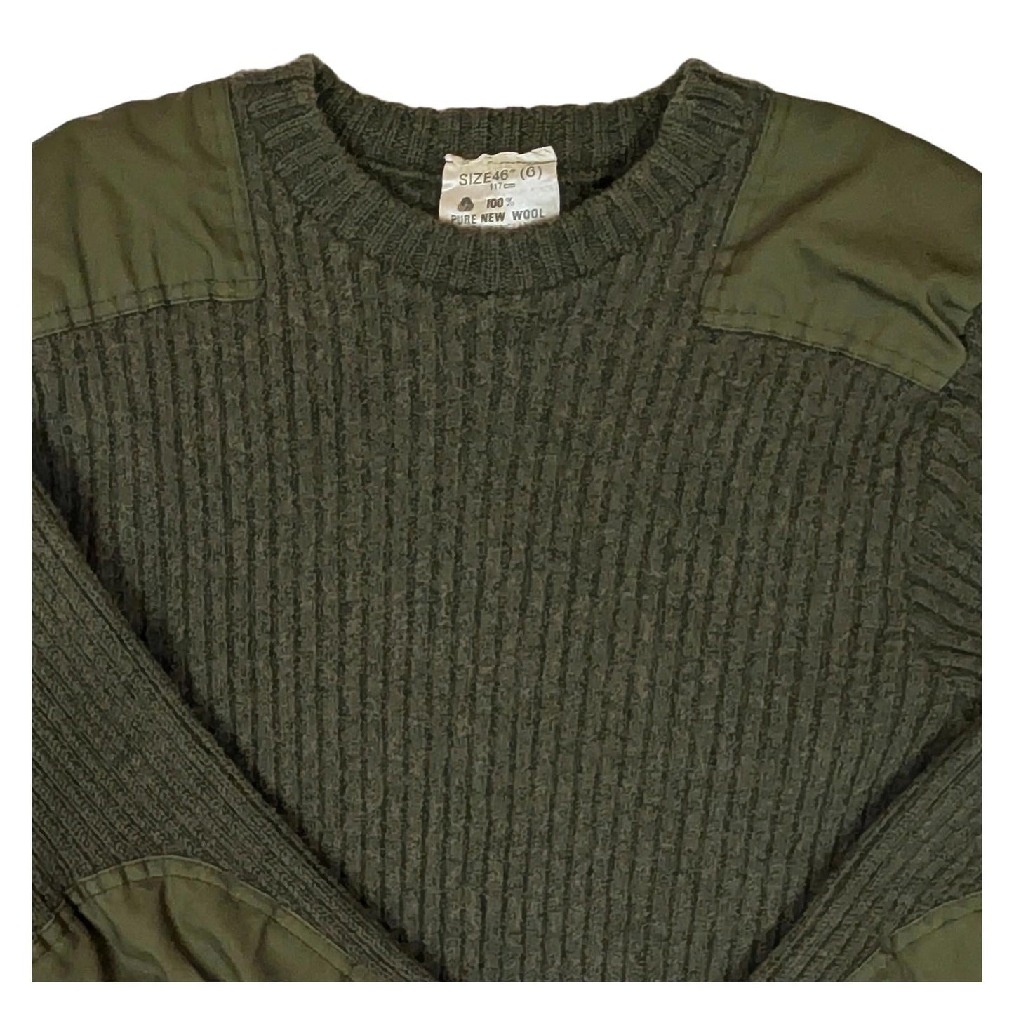 the woolly pully mens commando sweater size 46 olive green ribbed jumper by wooly pully – | RewearableUK