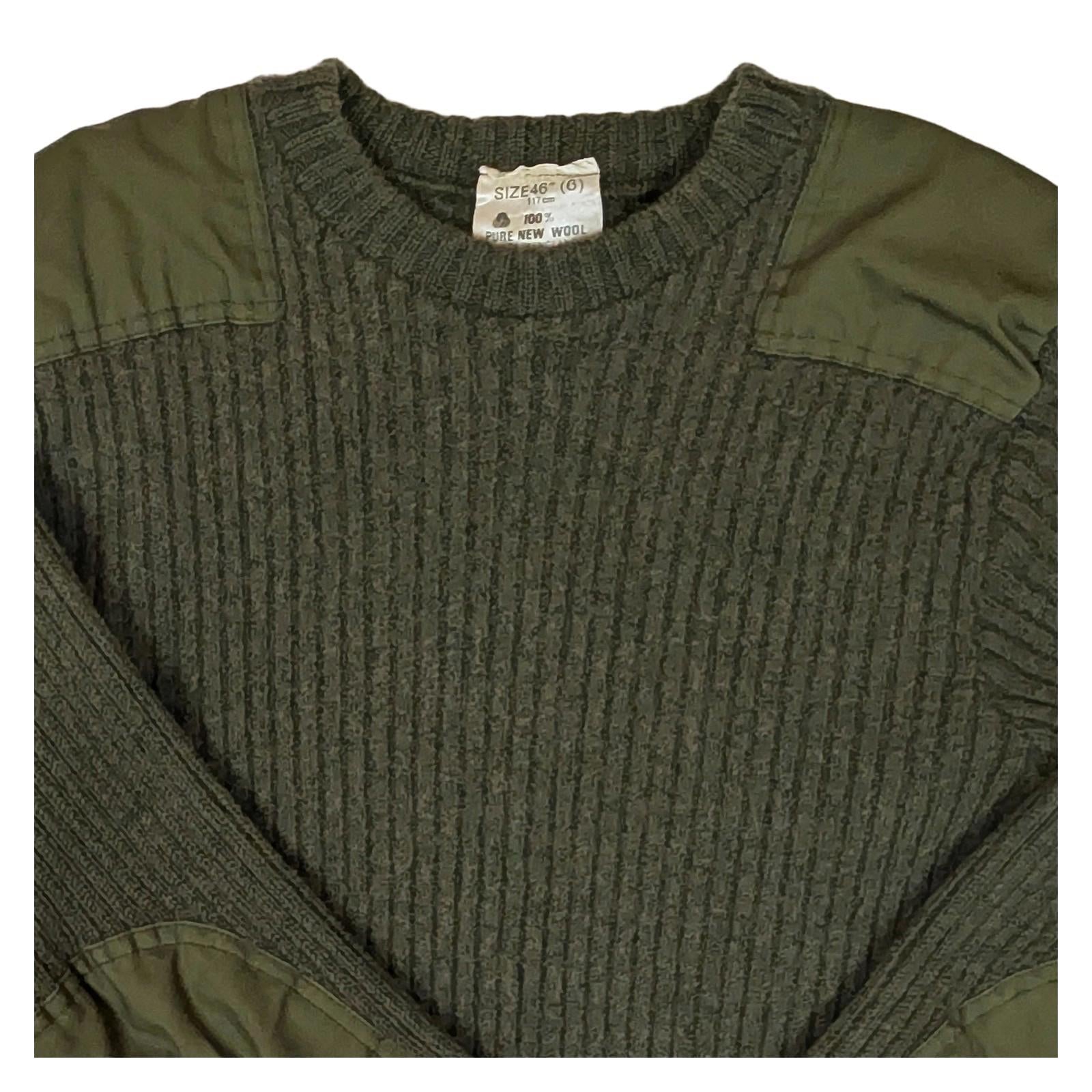 the woolly pully mens commando sweater size 46 olive green ribbed jumper by wooly pully – | RewearableUK