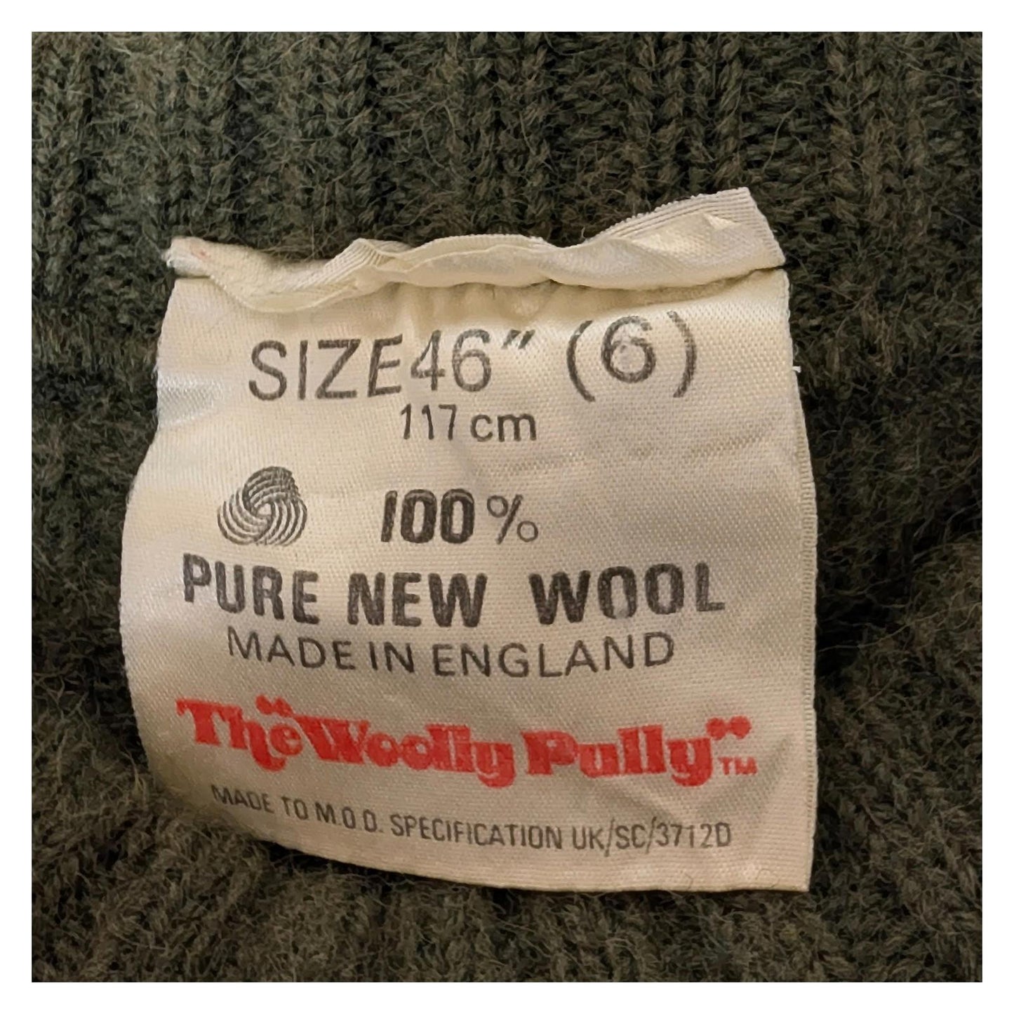 the woolly pully mens commando sweater size 46 olive green ribbed jumper by wooly pully – | RewearableUK