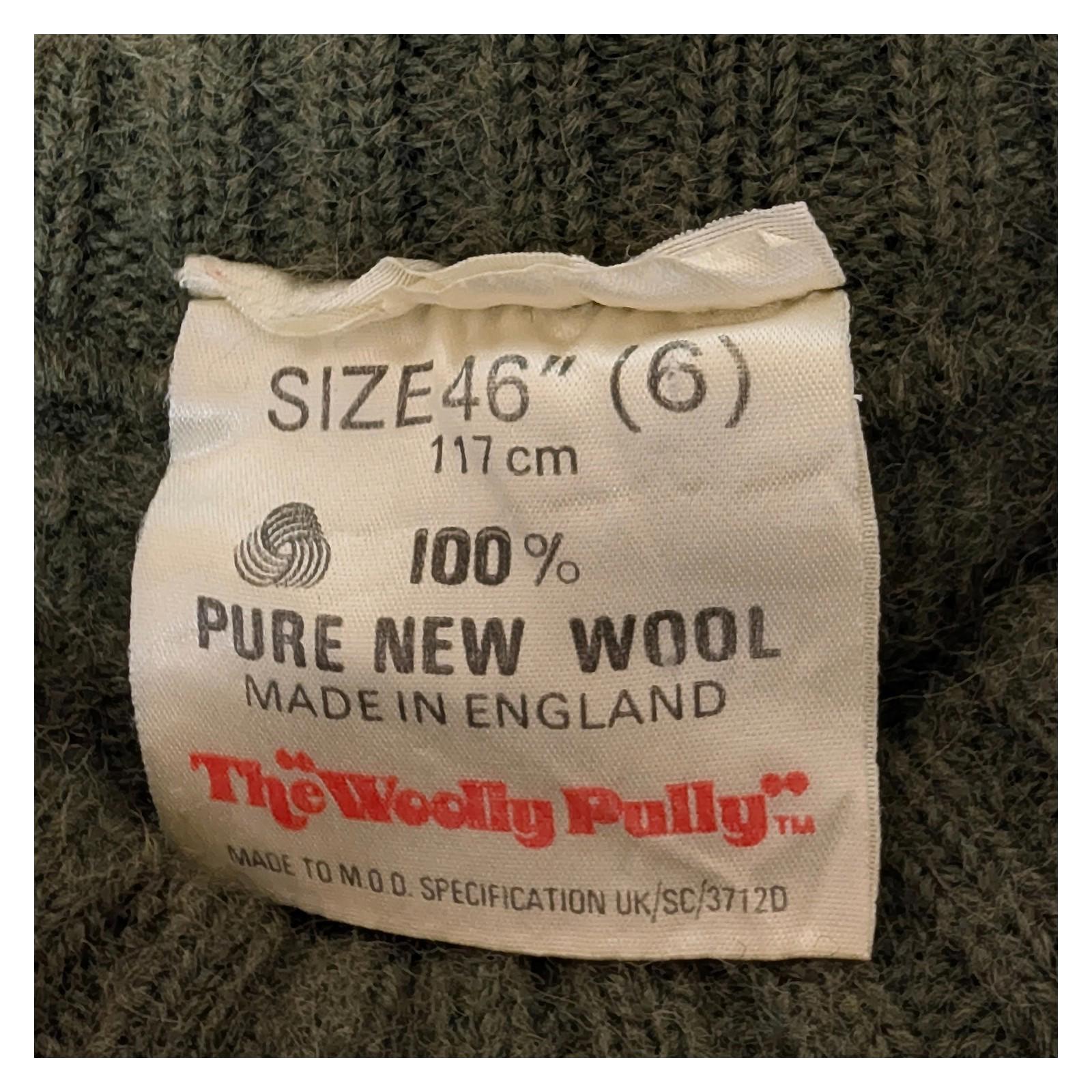 the woolly pully mens commando sweater size 46 olive green ribbed jumper by wooly pully – | RewearableUK