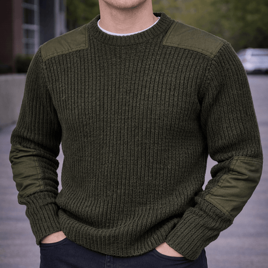 the woolly pully mens olive green commando sweater ribbed jumper 46 by wooly pully – MILITARY | RewearableUK