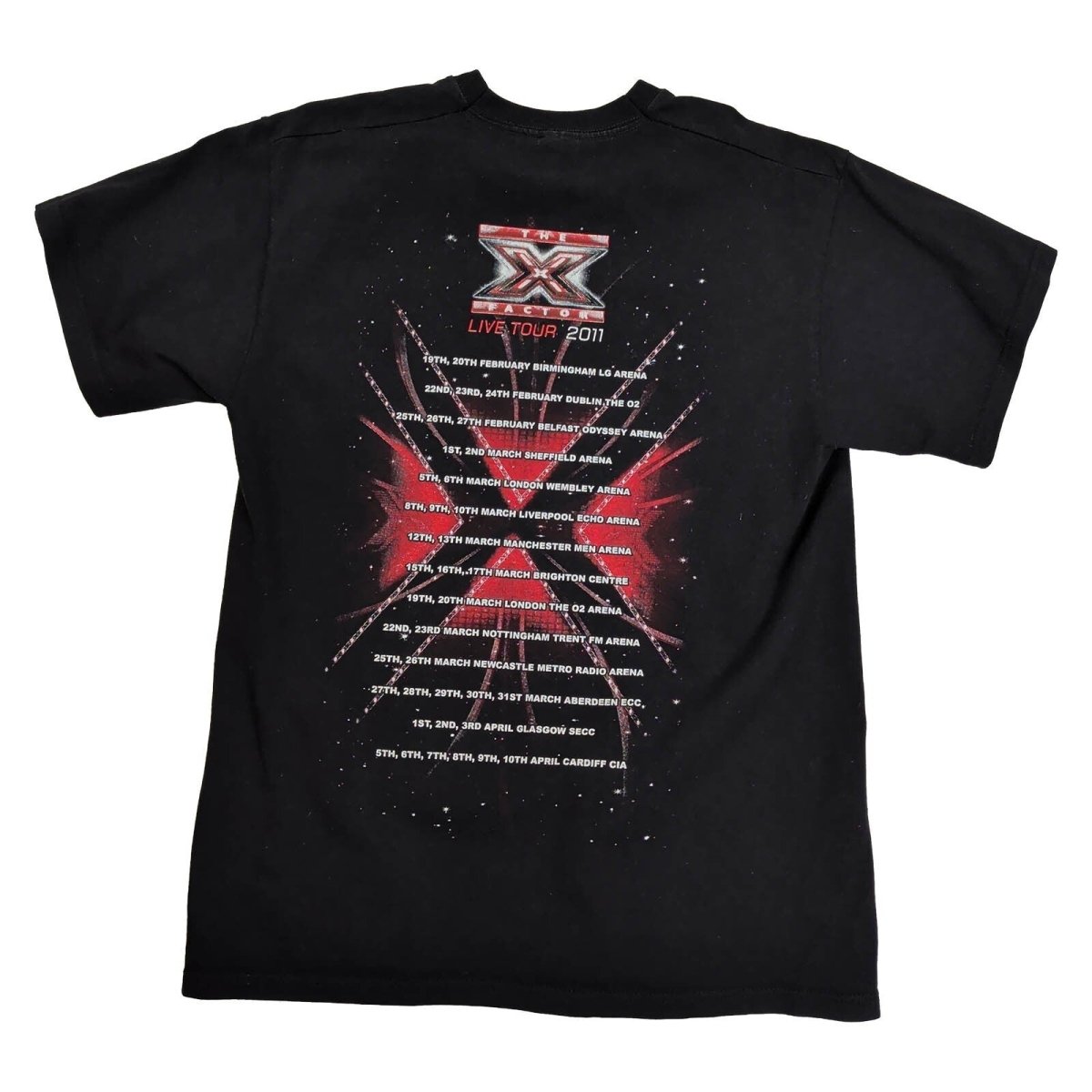 The X Factor Live Tour 2011 Black Double-Sided Graphic T-Shirt – product photo 2 | RewearableUK