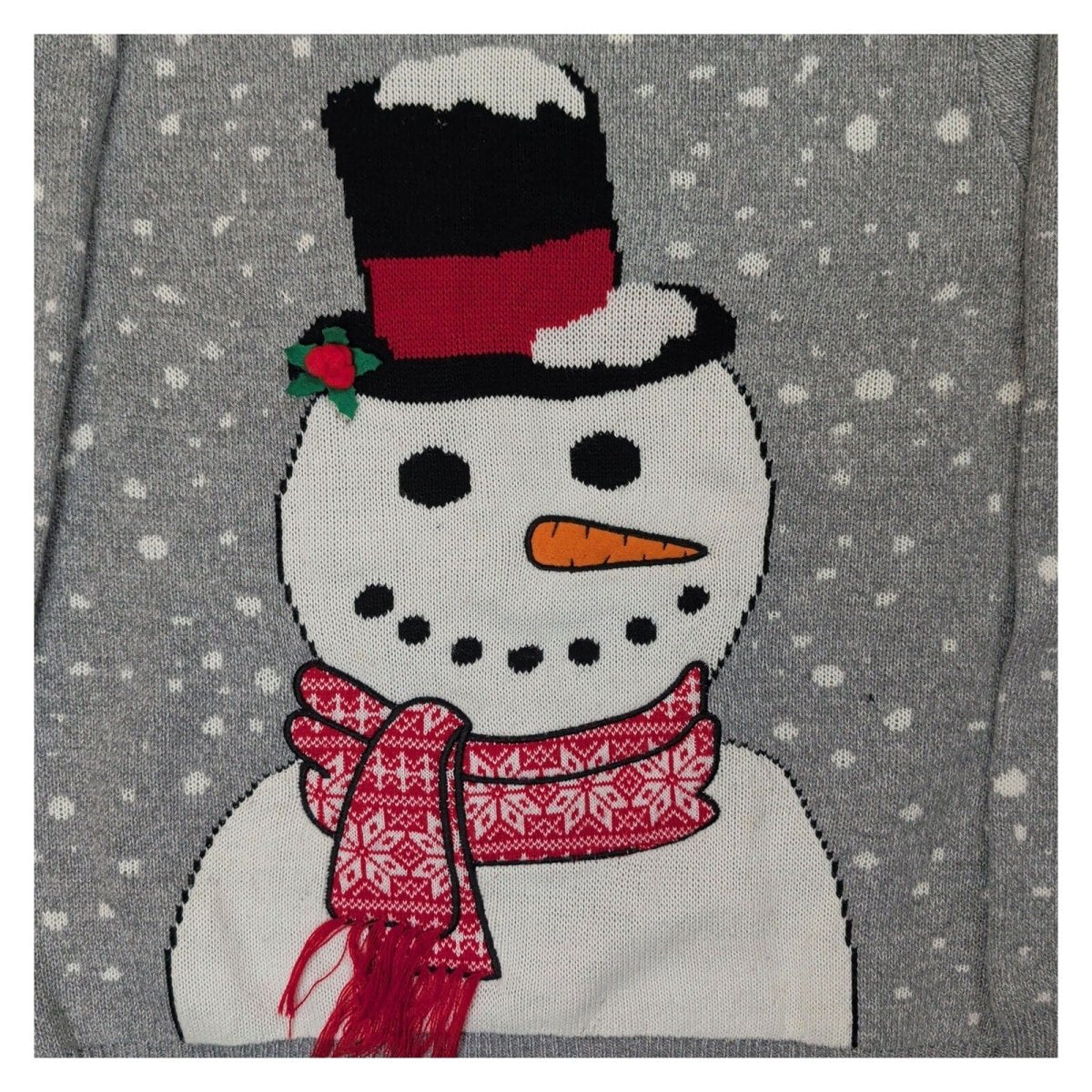 Threadbare Snowman Christmas Jumper XL Grey 3D Scarf Acrylic Blend – product photo 2 | RewearableUK