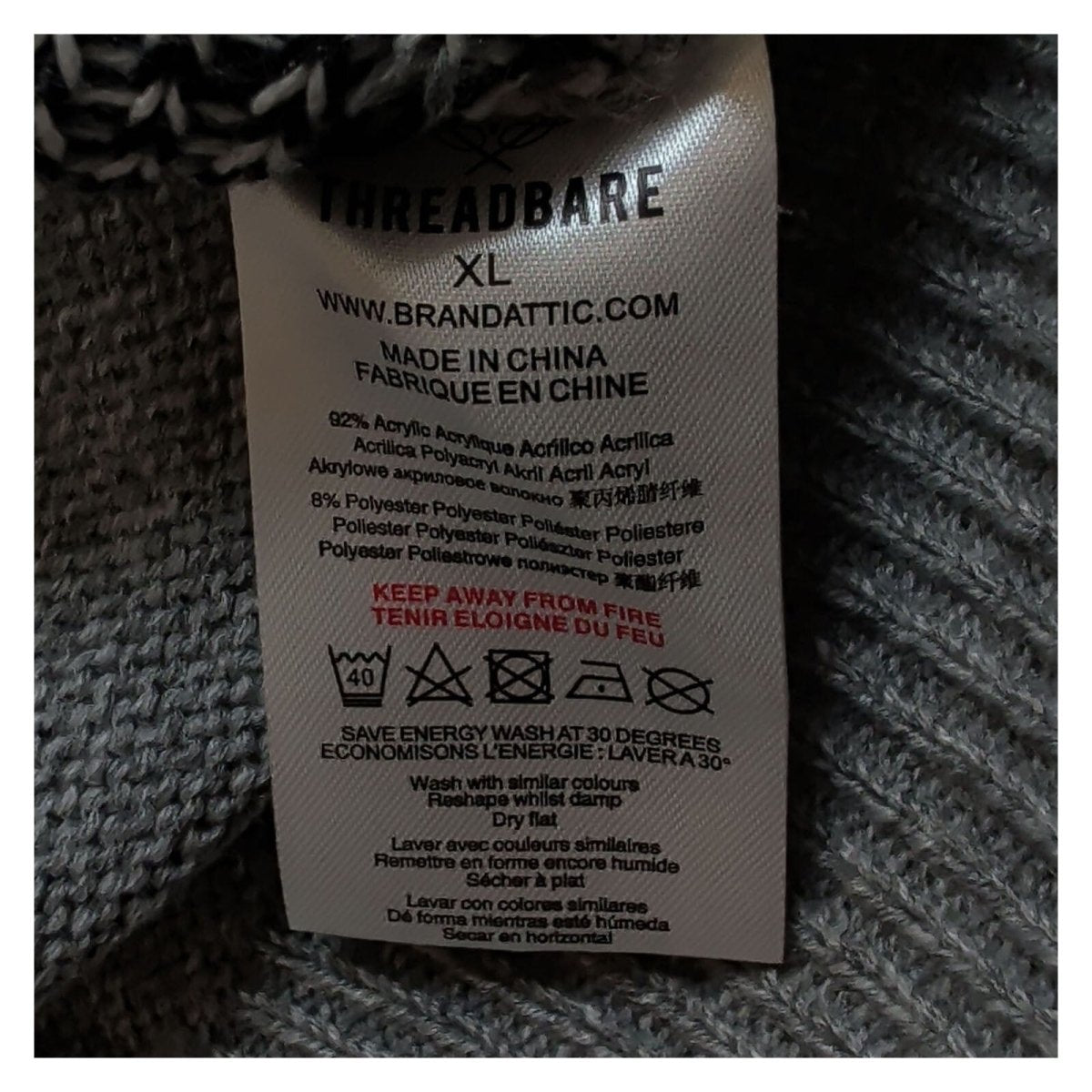 Threadbare Snowman Christmas Jumper XL Grey 3D Scarf Acrylic Blend – product photo 4 | RewearableUK