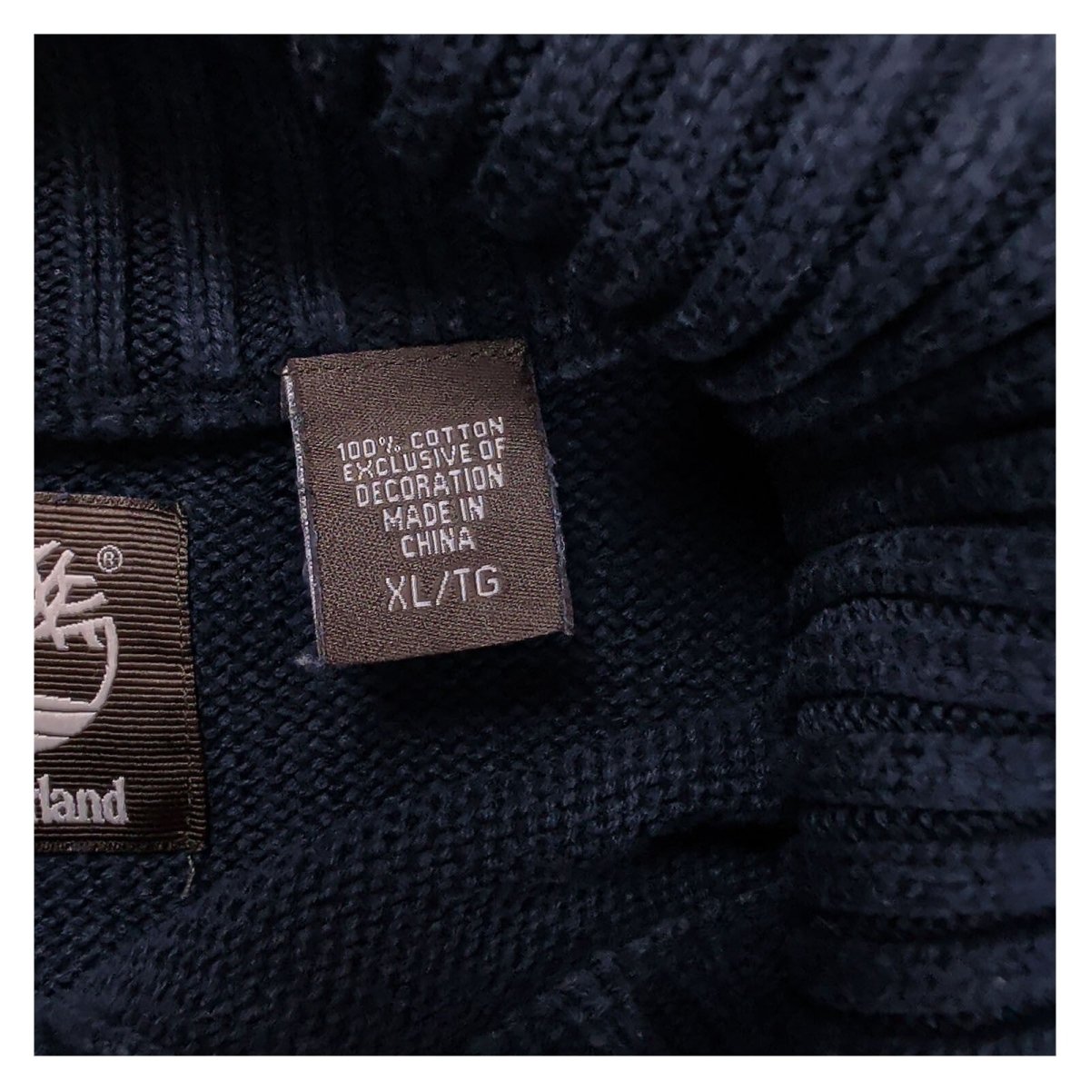 Timberland Men's Jumper Regular M Navy Ribbed Collar Cotton – product photo 7 | RewearableUK