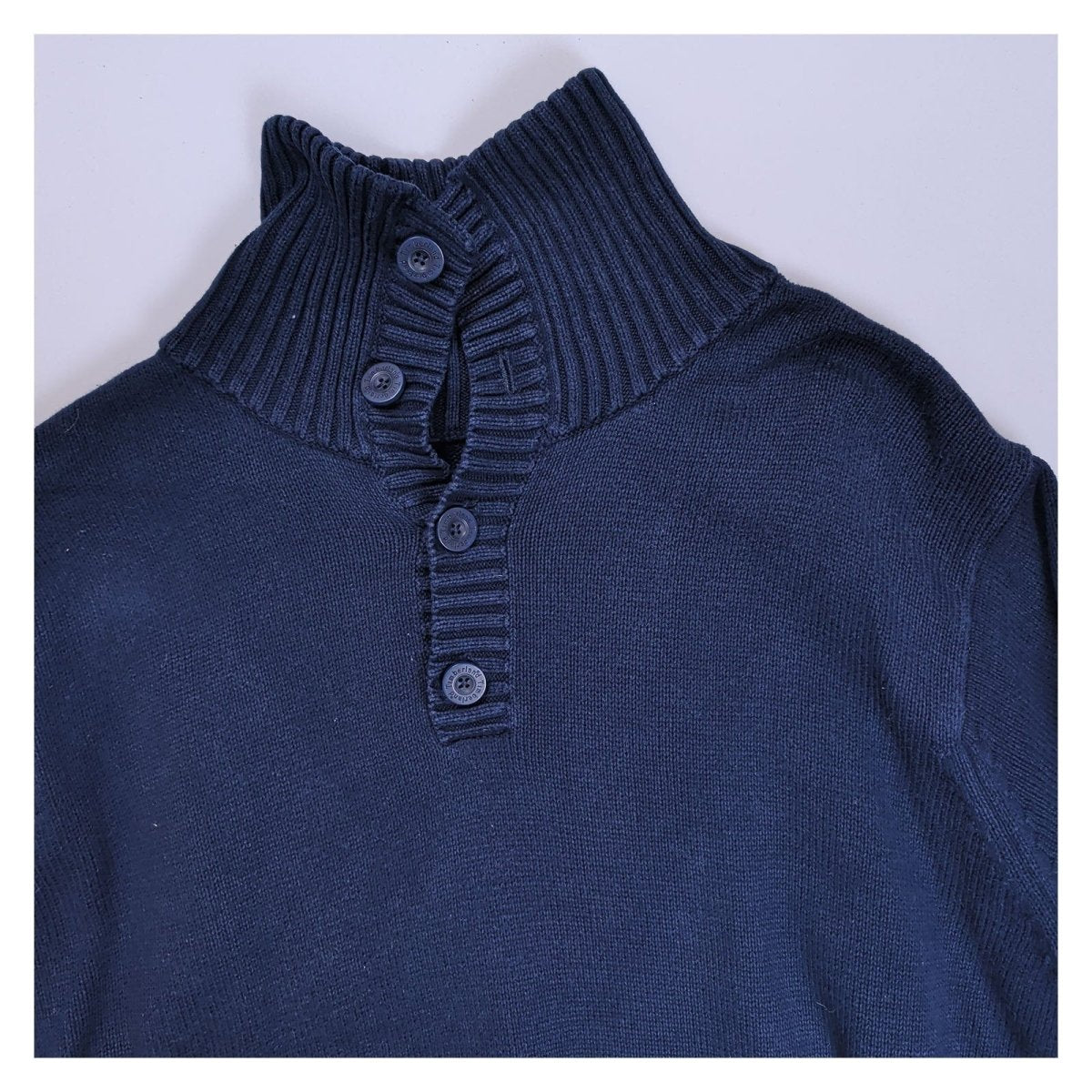 Timberland Men's Jumper Regular M Navy Ribbed Collar Cotton – product photo 3 | RewearableUK