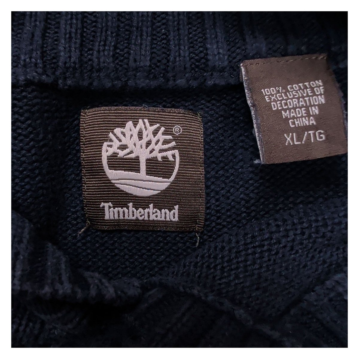 Timberland Men's Jumper Regular M Navy Ribbed Collar Cotton – product photo 8 | RewearableUK