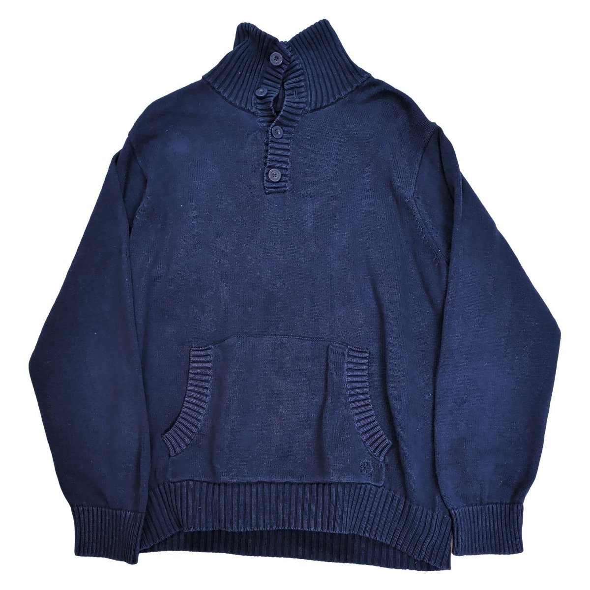 Timberland Men's Jumper Regular M Navy Ribbed Collar Cotton – product photo 2 | RewearableUK