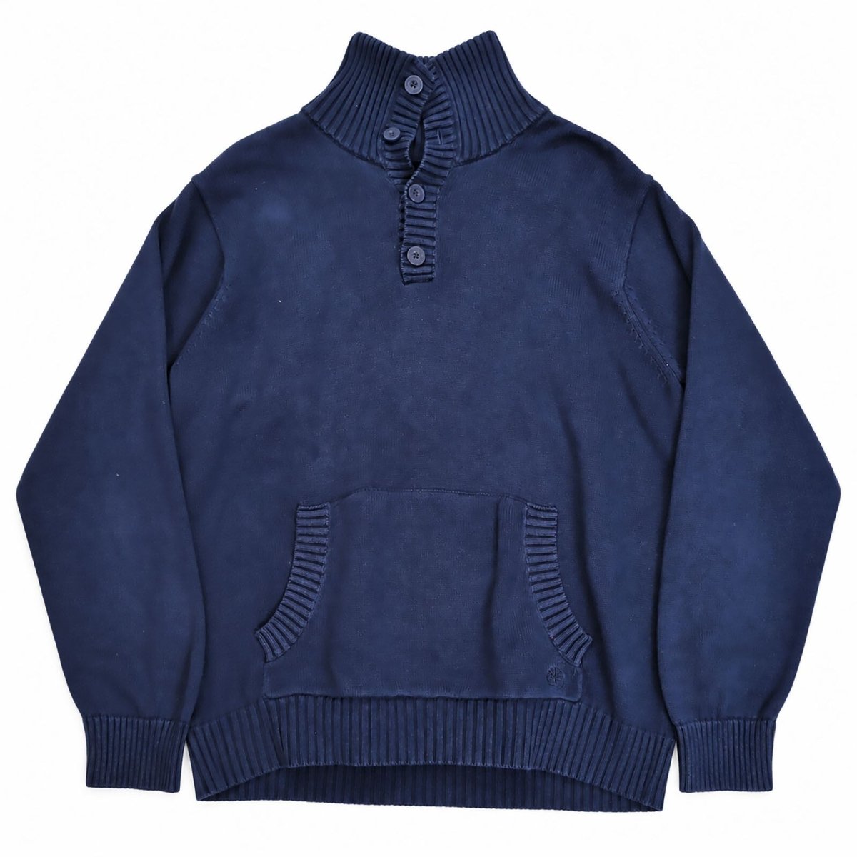 Timberland Men's Jumper Regular M Navy Ribbed Collar Cotton – product photo 1 | RewearableUK