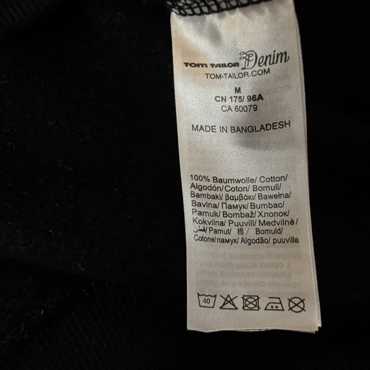 Tom Tailor Denim Men's Northern Graphic Sweatshirt M Black – product photo 5 | RewearableUK