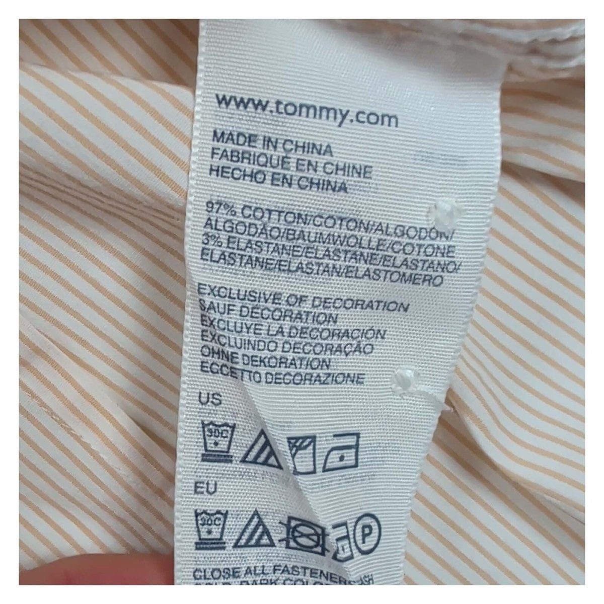 Tommy Hilfiger Beige Striped Ruffle Shirt – UK 12 – product photo 5 | RewearableUK