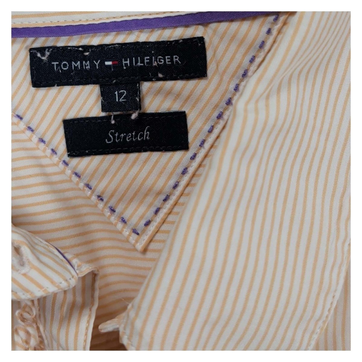 Tommy Hilfiger Beige Striped Ruffle Shirt – UK 12 – product photo 4 | RewearableUK