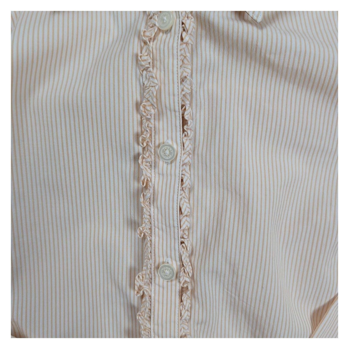 Tommy Hilfiger Beige Striped Ruffle Shirt – UK 12 – product photo 2 | RewearableUK