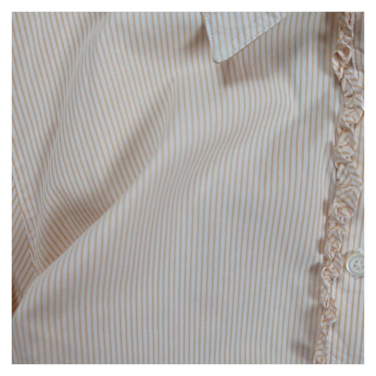 Tommy Hilfiger Beige Striped Ruffle Shirt – UK 12 – product photo 3 | RewearableUK