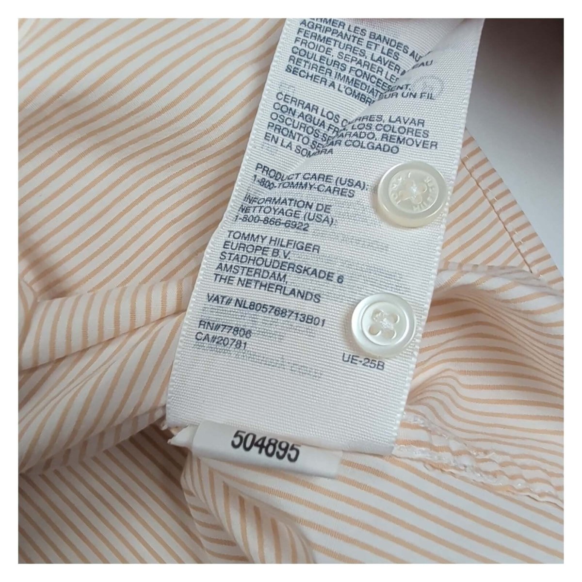 Tommy Hilfiger Beige Striped Ruffle Shirt – UK 12 – product photo 6 | RewearableUK