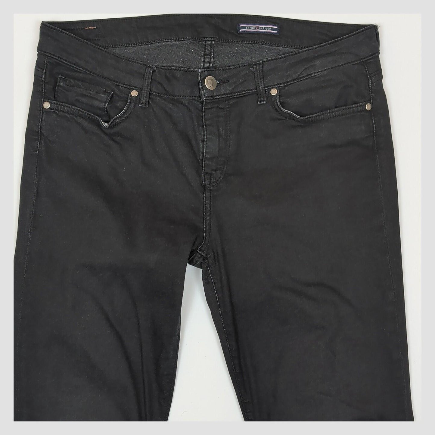 Tommy Hilfiger Black Slim Fit Jeans Mens W32 L32 Stretch Denim by Tommy Hilfiger – JEANS | RewearableUK