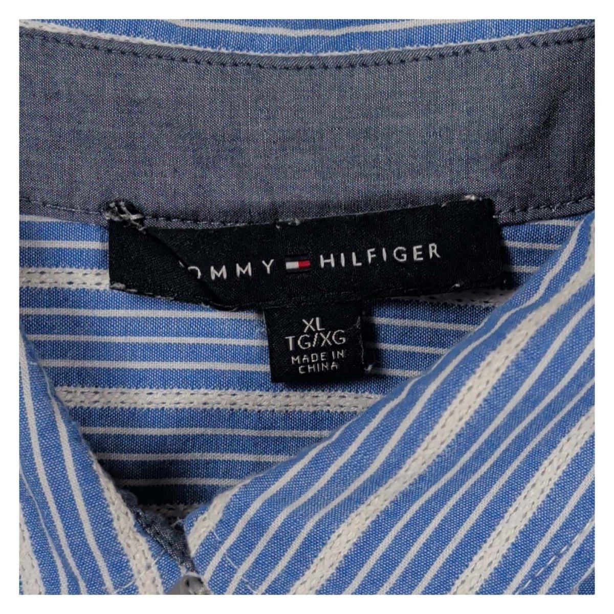 Tommy Hilfiger Blue Striped Cotton Shirt – XL – product photo 7 | RewearableUK