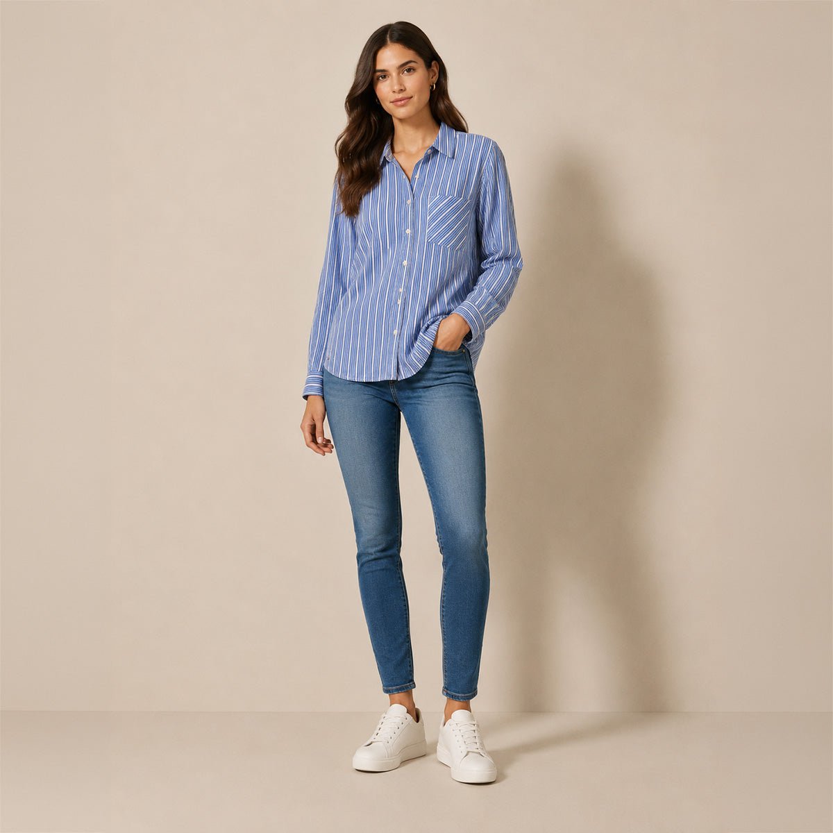 Tommy Hilfiger Blue Striped Cotton Shirt – XL – Shirt product photo 1 | RewearableUK