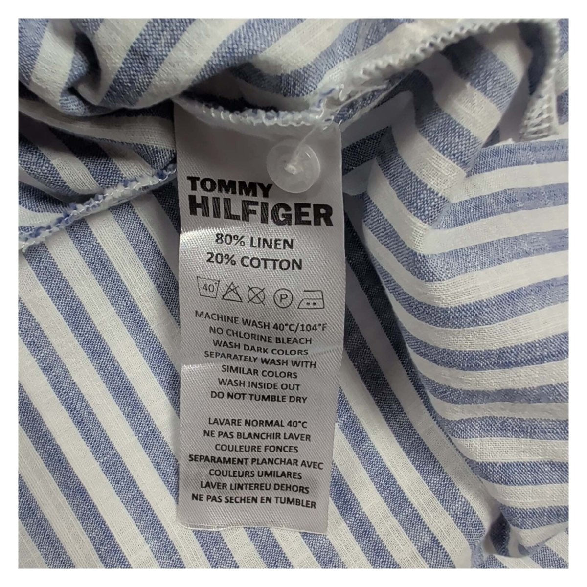 Tommy Hilfiger Blue Striped Linen Tunic Shirt – XL – product photo 6 | RewearableUK