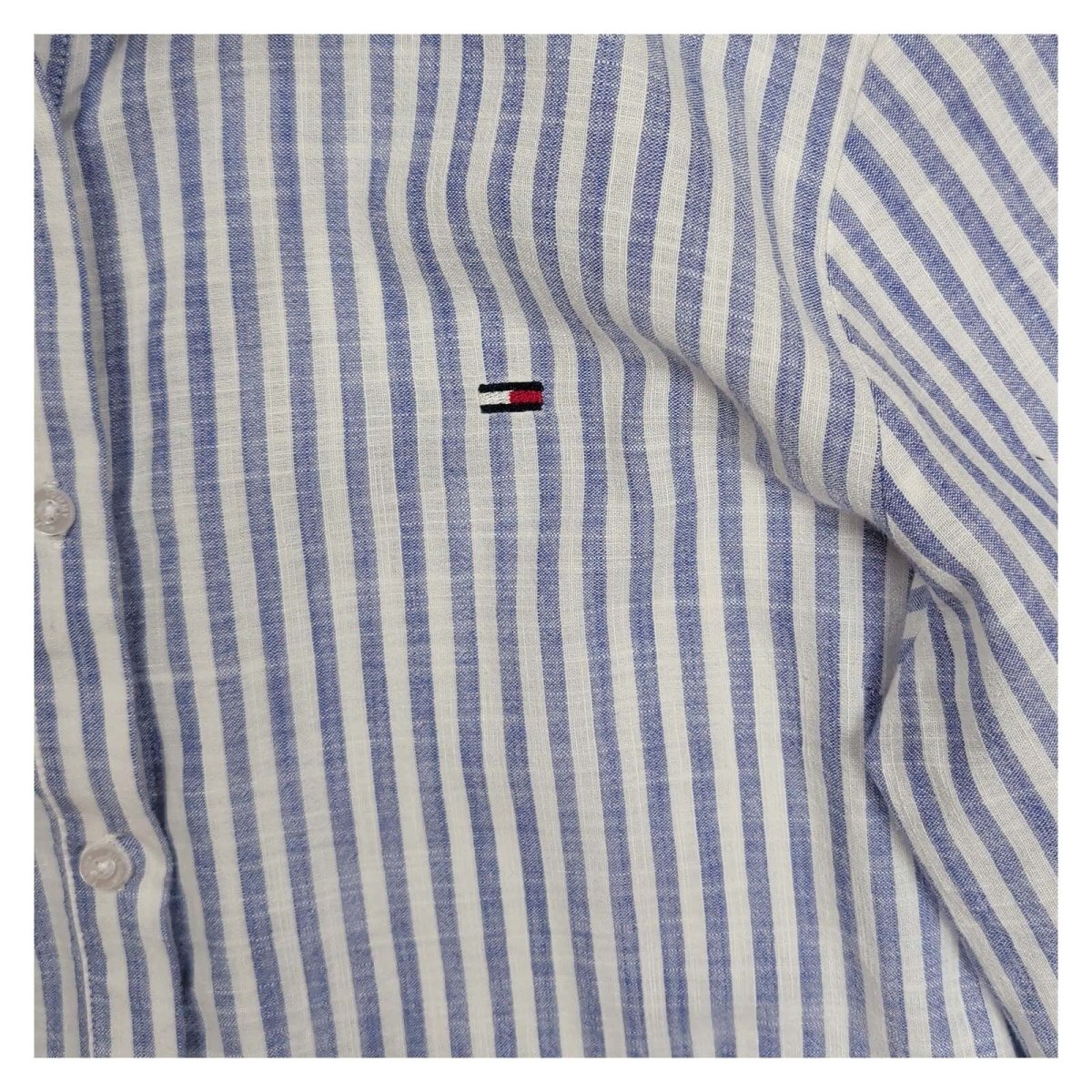 Tommy Hilfiger Blue Striped Linen Tunic Shirt – XL – product photo 2 | RewearableUK