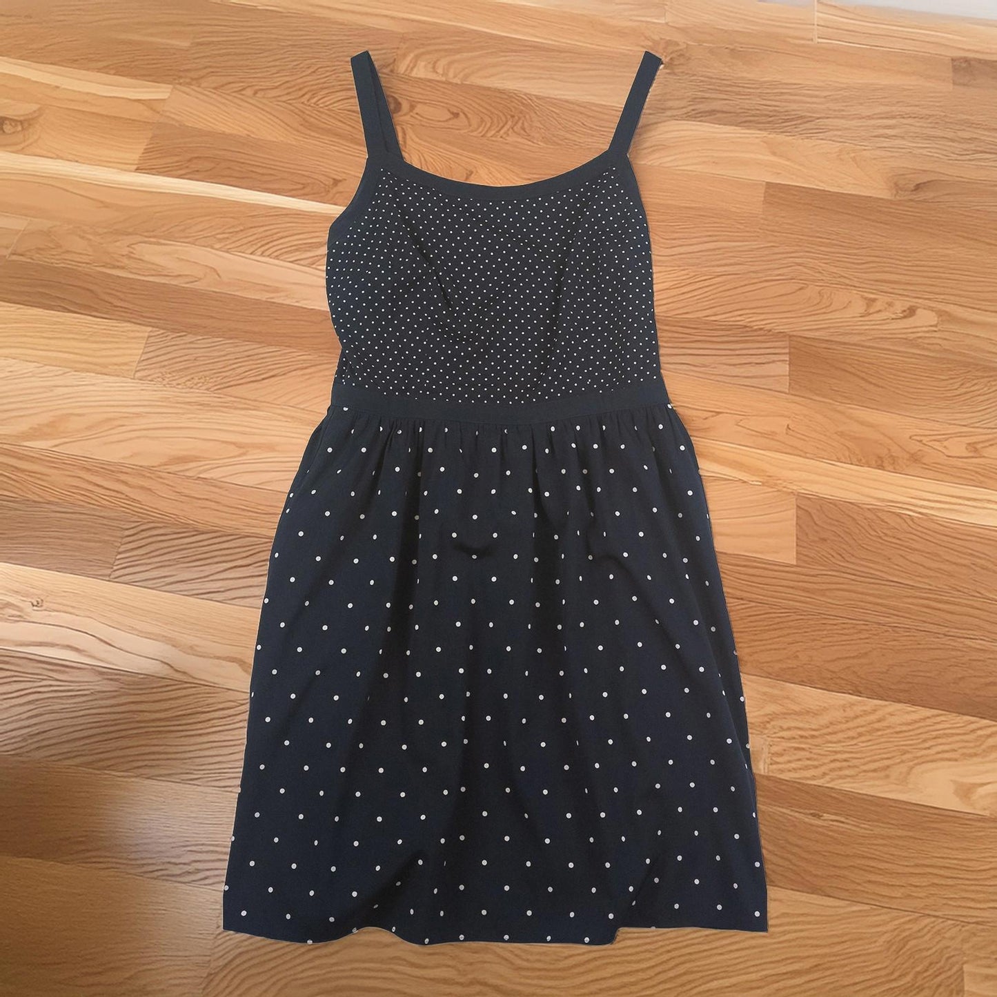 Tommy Hilfiger Dress US 6 (UK 10) Navy Polka Dot Cotton Modal Sundress REPAIRED by Tommy Hilfiger – | RewearableUK