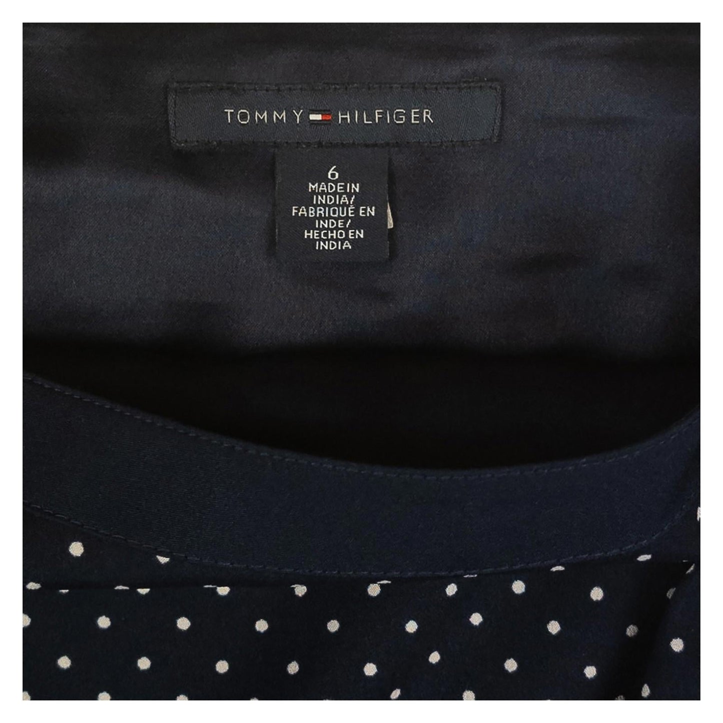 Tommy Hilfiger Dress US 6 (UK 10) Navy Polka Dot Cotton Modal Sundress REPAIRED by Tommy Hilfiger – | RewearableUK