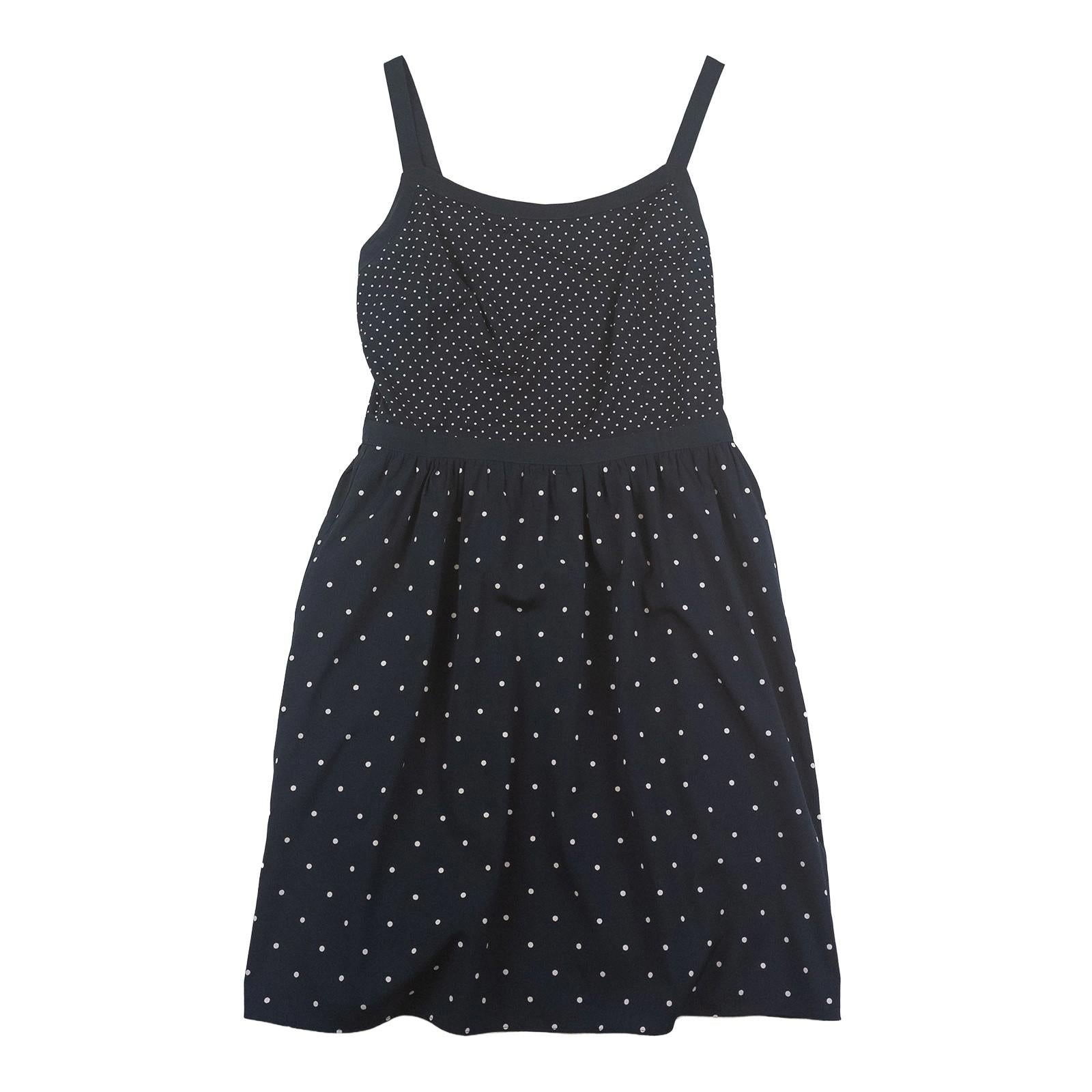 Tommy Hilfiger Dress US 6 (UK 10) Navy Polka Dot Cotton Modal Sundress REPAIRED by Tommy Hilfiger – | RewearableUK