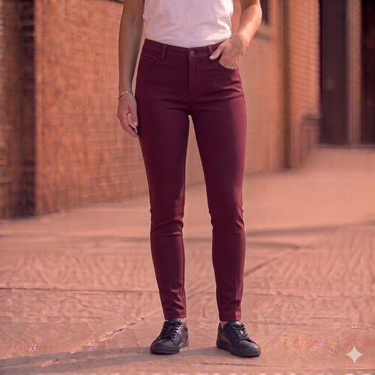 tommy hilfiger greenwich womens burgundy skinny trousers size 8 by Tommy Hilfiger – trousers | RewearableUK