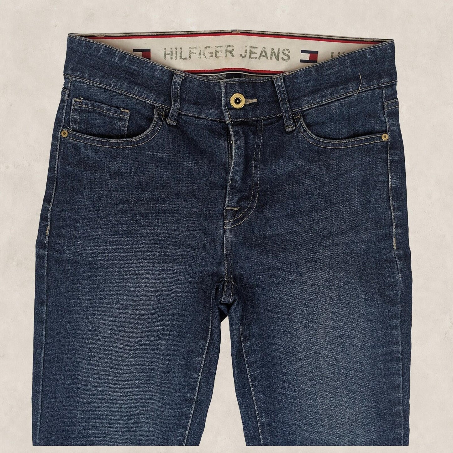 tommy hilfiger jeans womens dark blue wash skinny fit denim pants size us 2 by Tommy Hilfiger – | RewearableUK