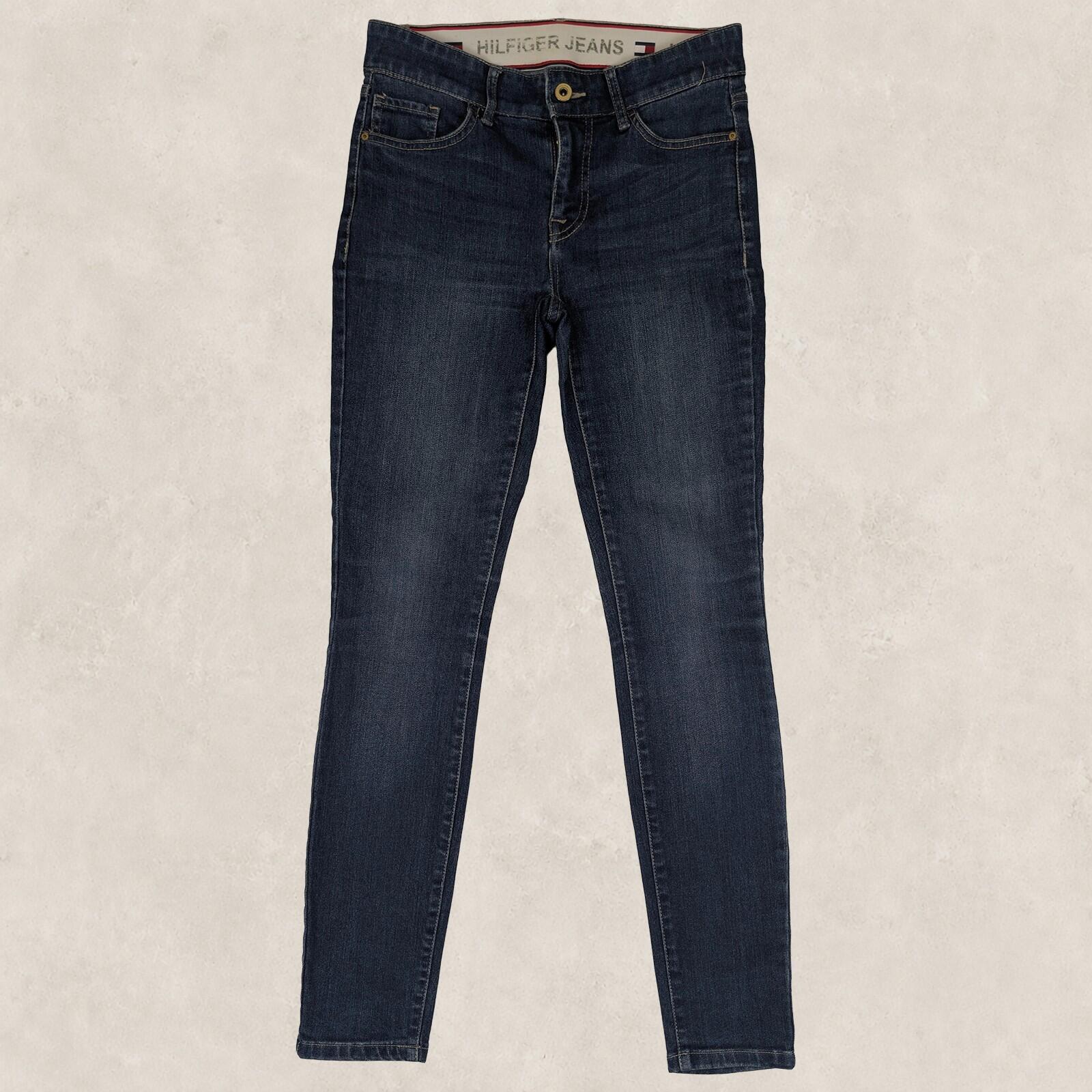 tommy hilfiger jeans womens dark blue wash skinny fit denim pants size us 2 by Tommy Hilfiger – | RewearableUK