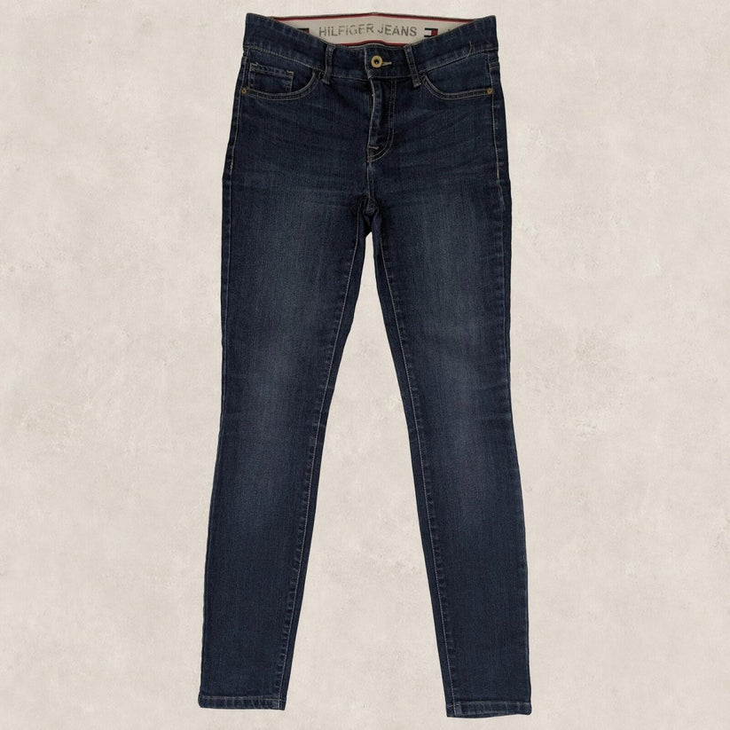 tommy hilfiger jeans womens dark blue wash skinny fit denim pants size us 2 by Tommy Hilfiger – | RewearableUK