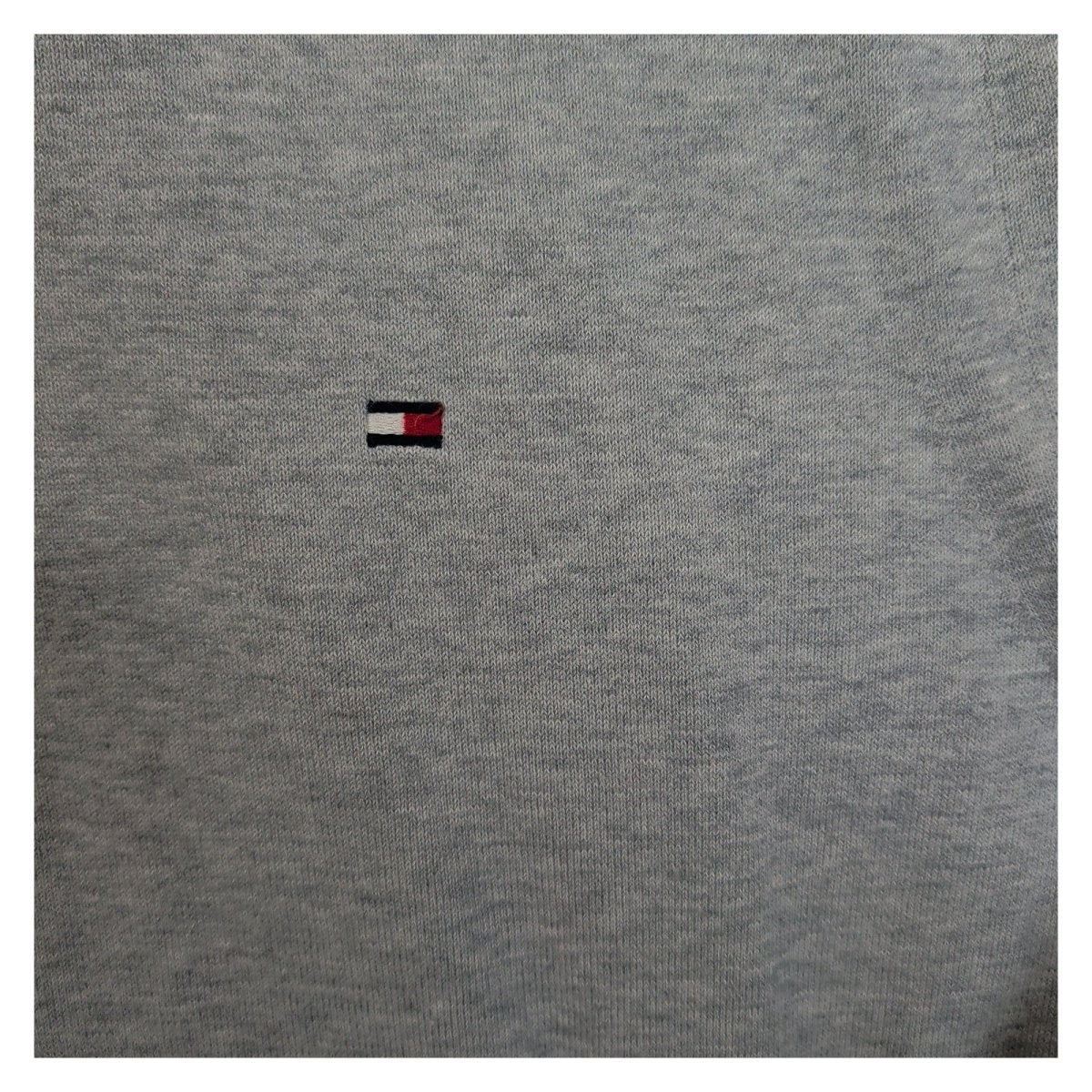 Tommy Hilfiger Men's Jumper L Grey Half Zip Logo Cotton – product photo 4 | RewearableUK