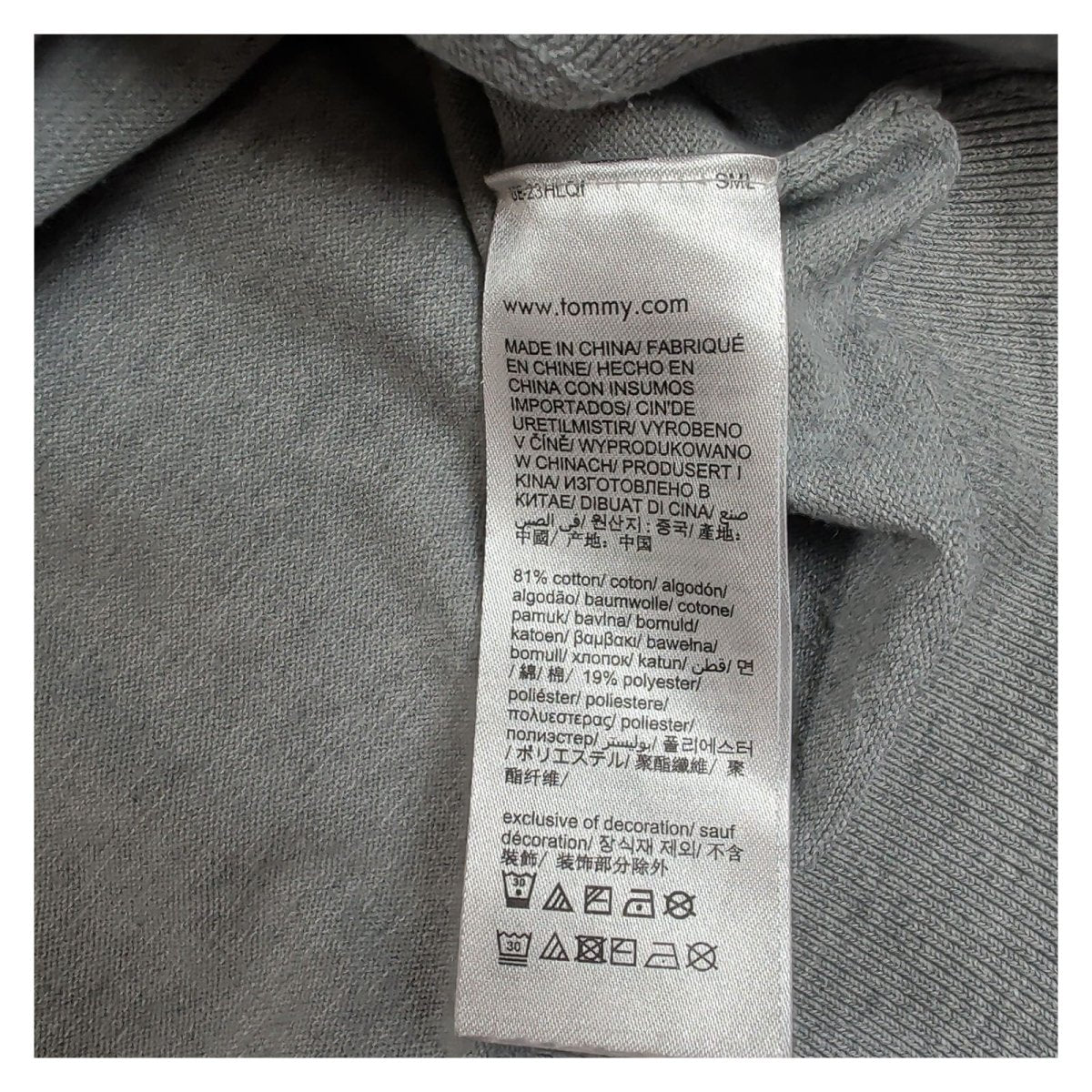 Tommy Hilfiger Men's Jumper L Grey Half Zip Logo Cotton – product photo 9 | RewearableUK