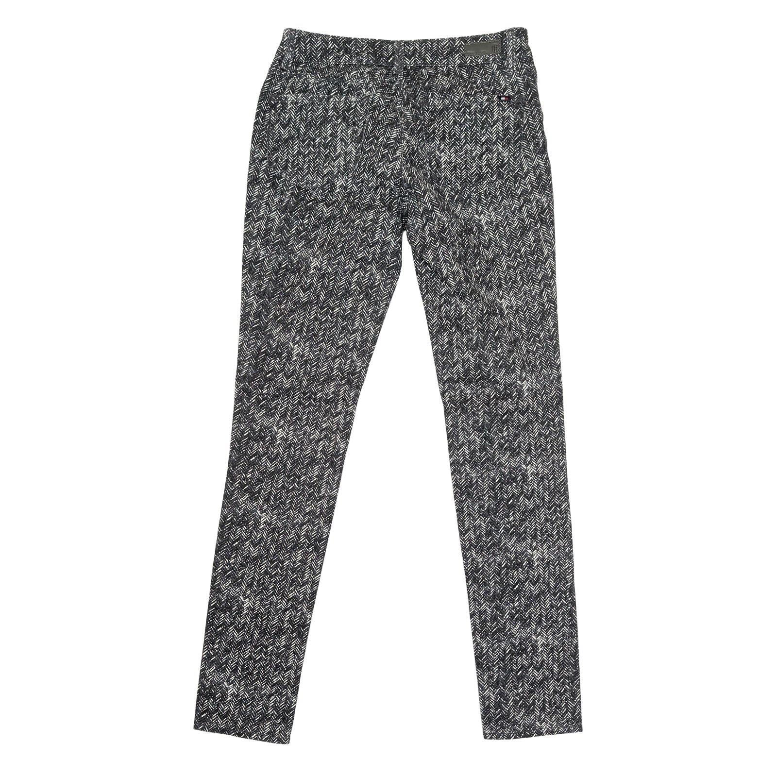 Tommy Hilfiger Mens Rome 28/30 Black White Herringbone Regular Fit Trousers by Tommy Hilfiger – | RewearableUK