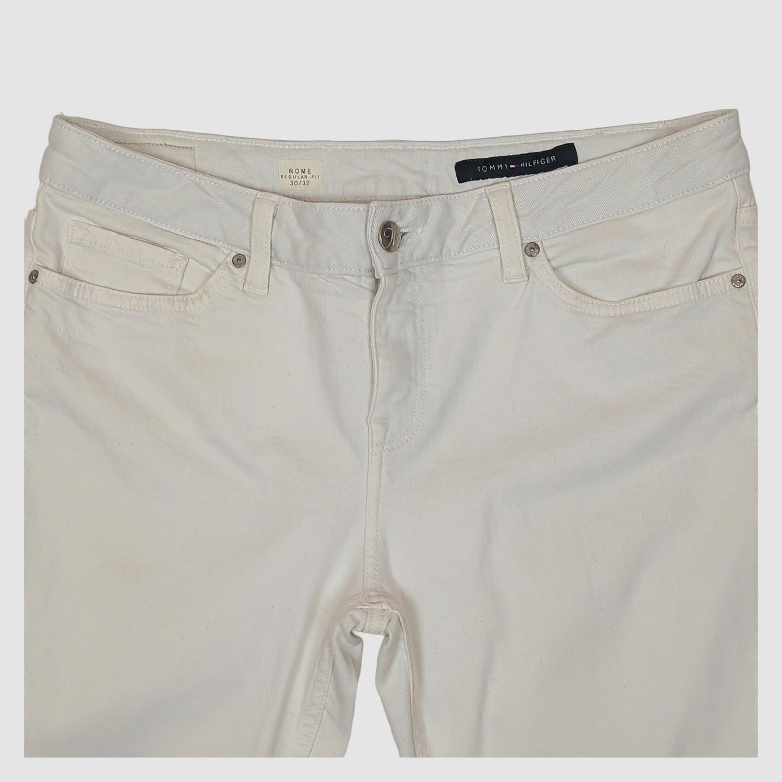 Tommy Hilfiger Mens Rome Regular Fit Jeans W30 L32 Off White Cream Denim Pants by Tommy Hilfiger – | RewearableUK