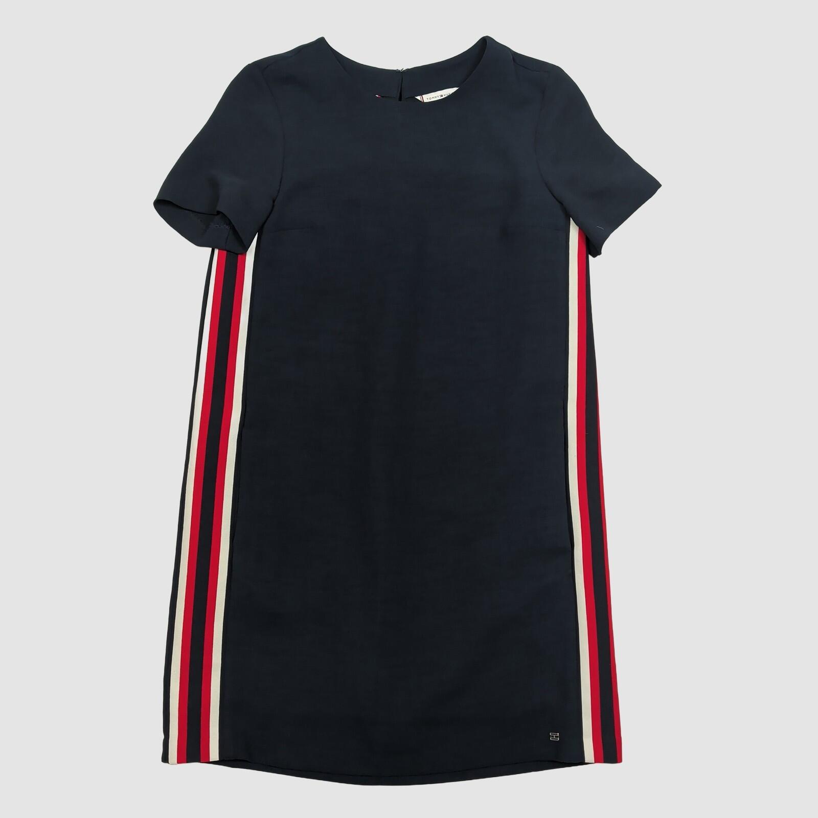 Tommy Hilfiger Navy Shift Dress Size 2 Short Sleeve Side Stripe Knee Length by Tommy Hilfiger – DRESSING | RewearableUK
