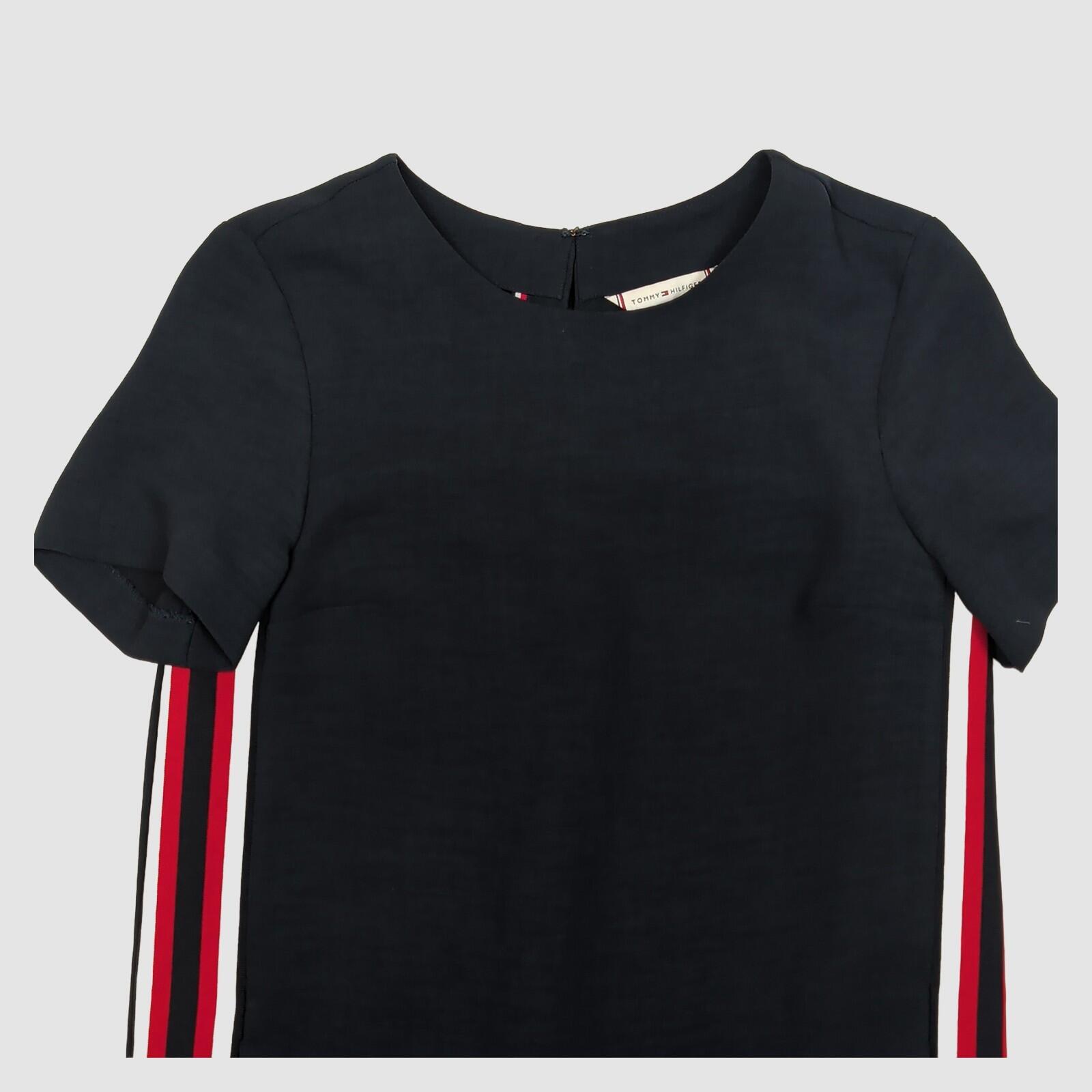 Tommy Hilfiger Navy Shift Dress Size 2 Short Sleeve Side Stripe Knee Length by Tommy Hilfiger – DRESSING | RewearableUK